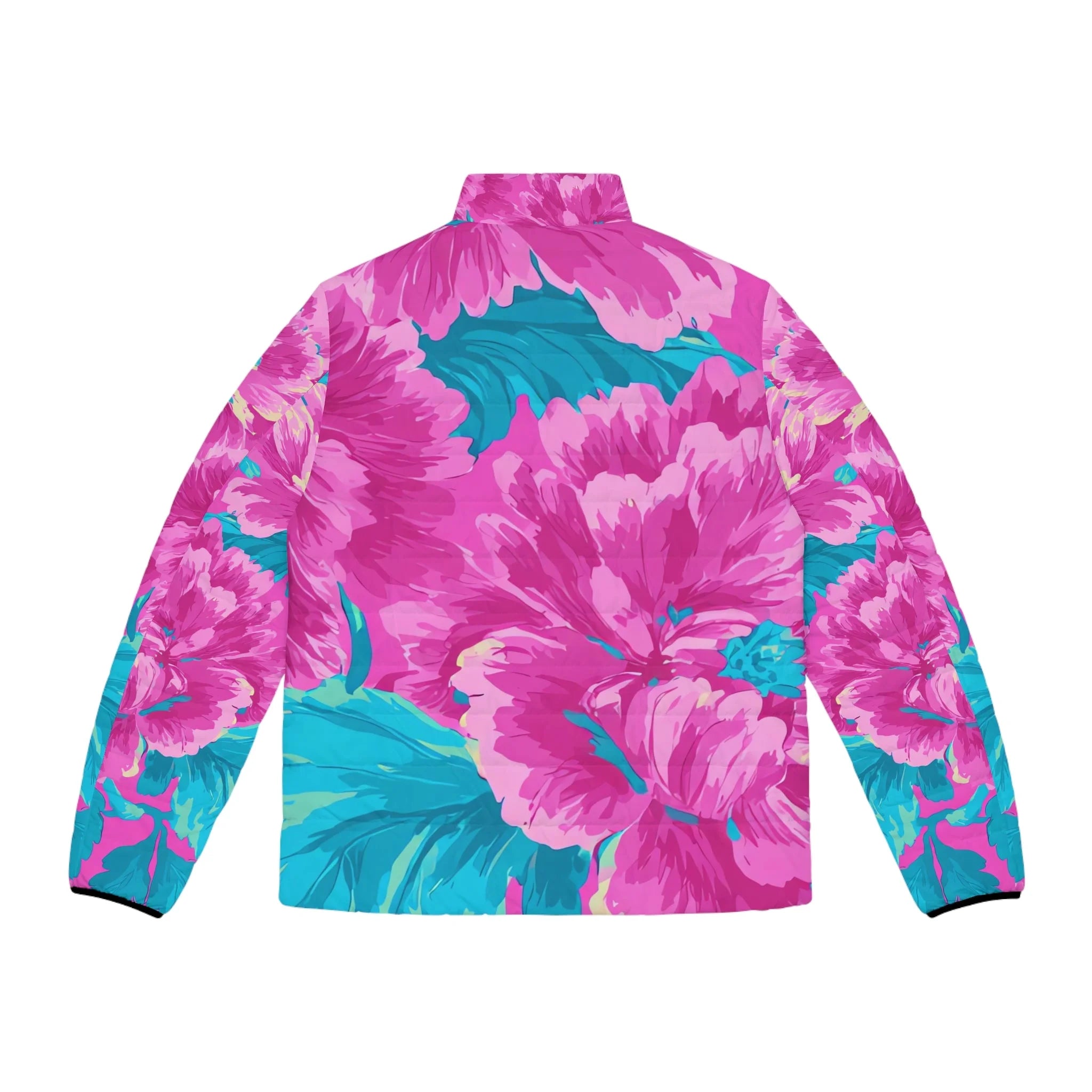 80s Dreamscape Floral Puffer Jacket, Artsulli - Art is Long, Life is Short, All Over Prints, , , , , , , 