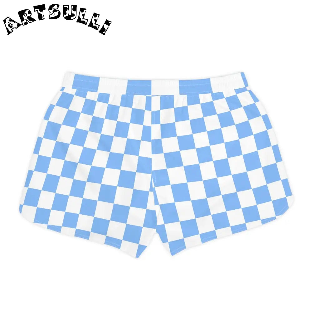 80s Surf Magic Checkered Athletic Shorts, Artsulli - Art is Long, Life is Short, All Over Prints, , , , , , , 