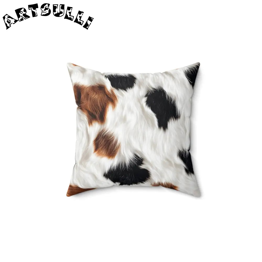 JAKKOUTTHEBXX Surreal Cow Skin Spun Polyester Square Pillow