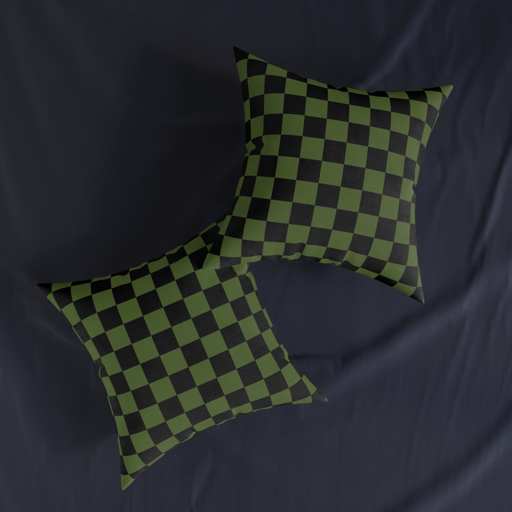 Checkerboard Olive Green and Black Square Pillow, Artsulli - Art is Long, Life is Short, Home Decor, , , , , , , 