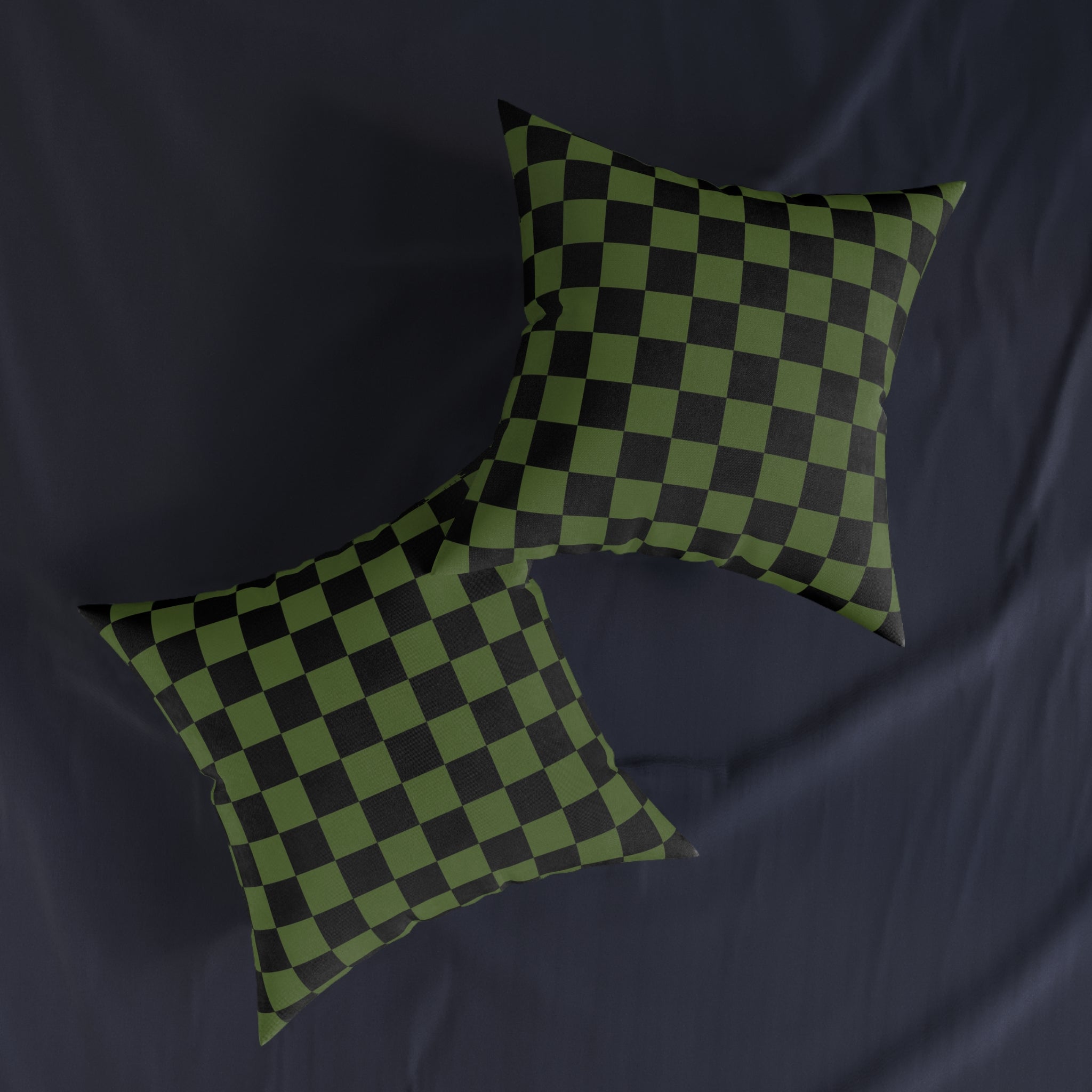 Checkerboard Olive Green and Black Square Pillow, Artsulli - Art is Long, Life is Short, Home Decor, , , , , , , 