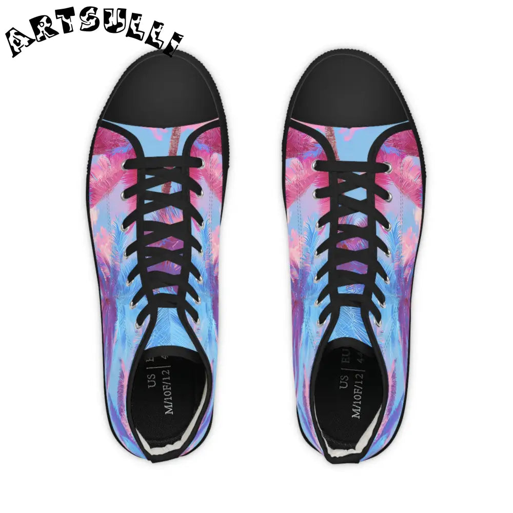 JAKKOUTTHEBXX Ethereal Pastel Palms II Blue and Pink Men’s High Top