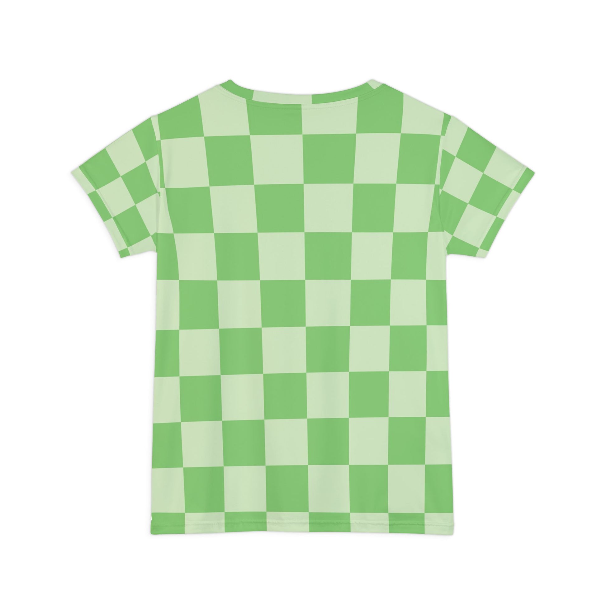 Checkerboard Green Women's Short Sleeve Shirt (AOP), Artsulli - Art is Long, Life is Short, All Over Prints, , , , , , , 