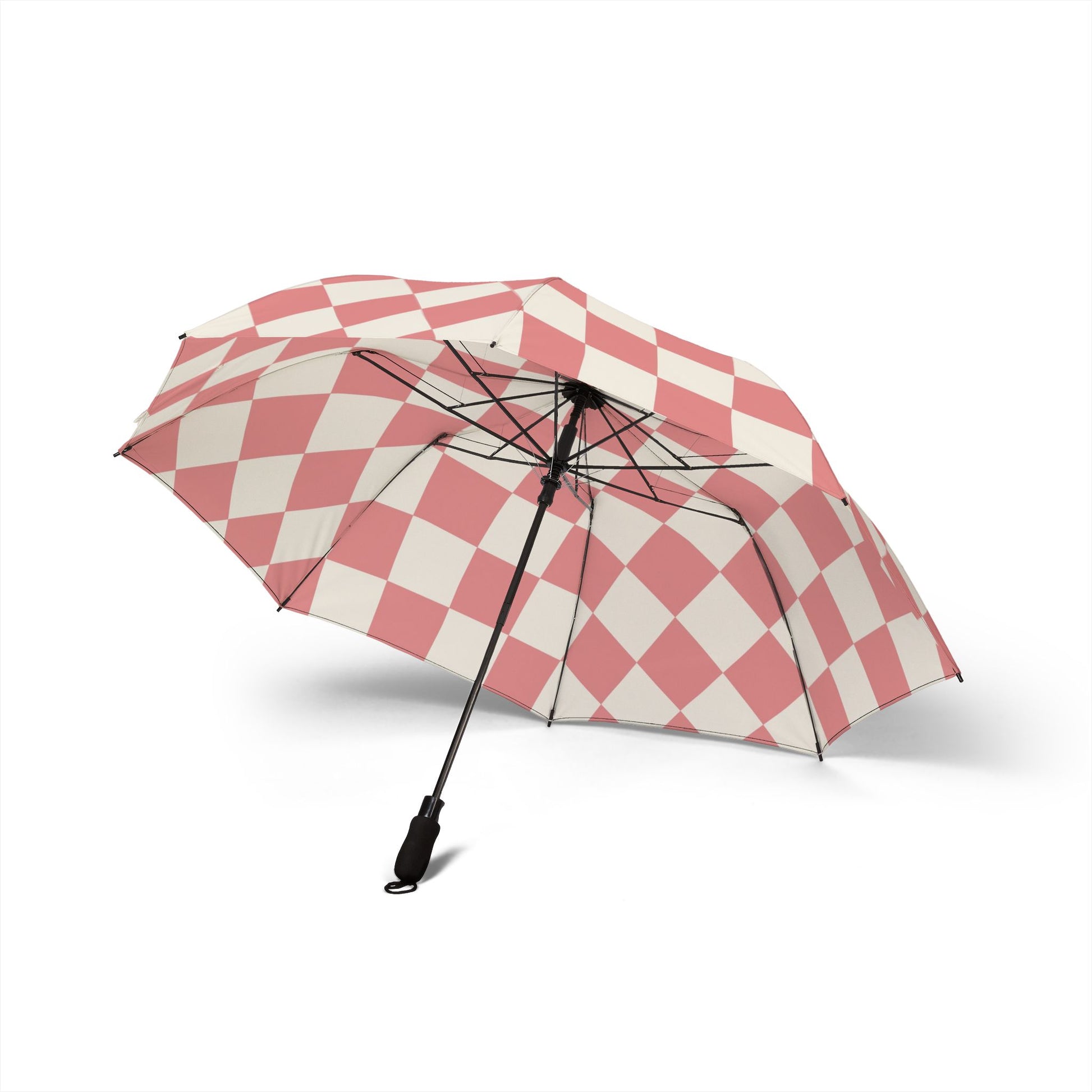 Retro Checkered Grassland Sprites II Semi-Automatic Foldable Umbrella, Artsulli - Art is Long, Life is Short, Accessories, , , , , , , 