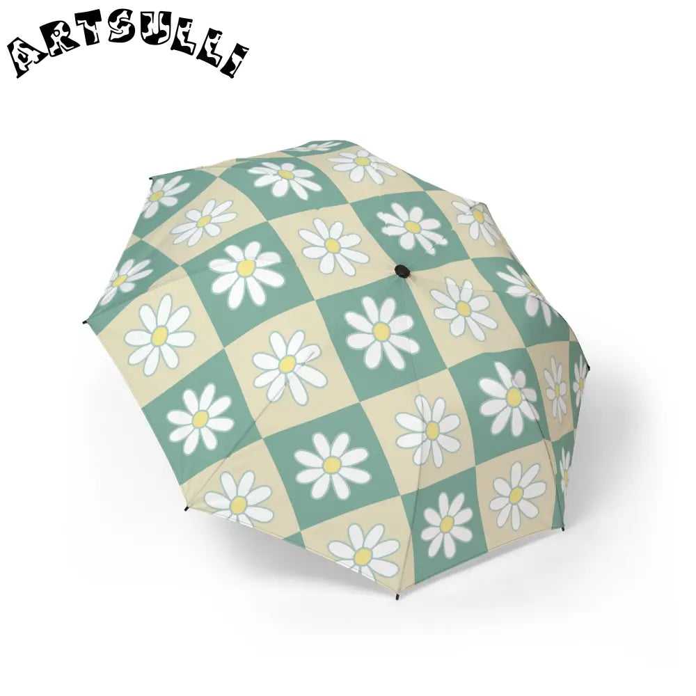 JAKKOUTTHEBXX Retro Daisy Checkerboard Green and Tan Semi-Automatic