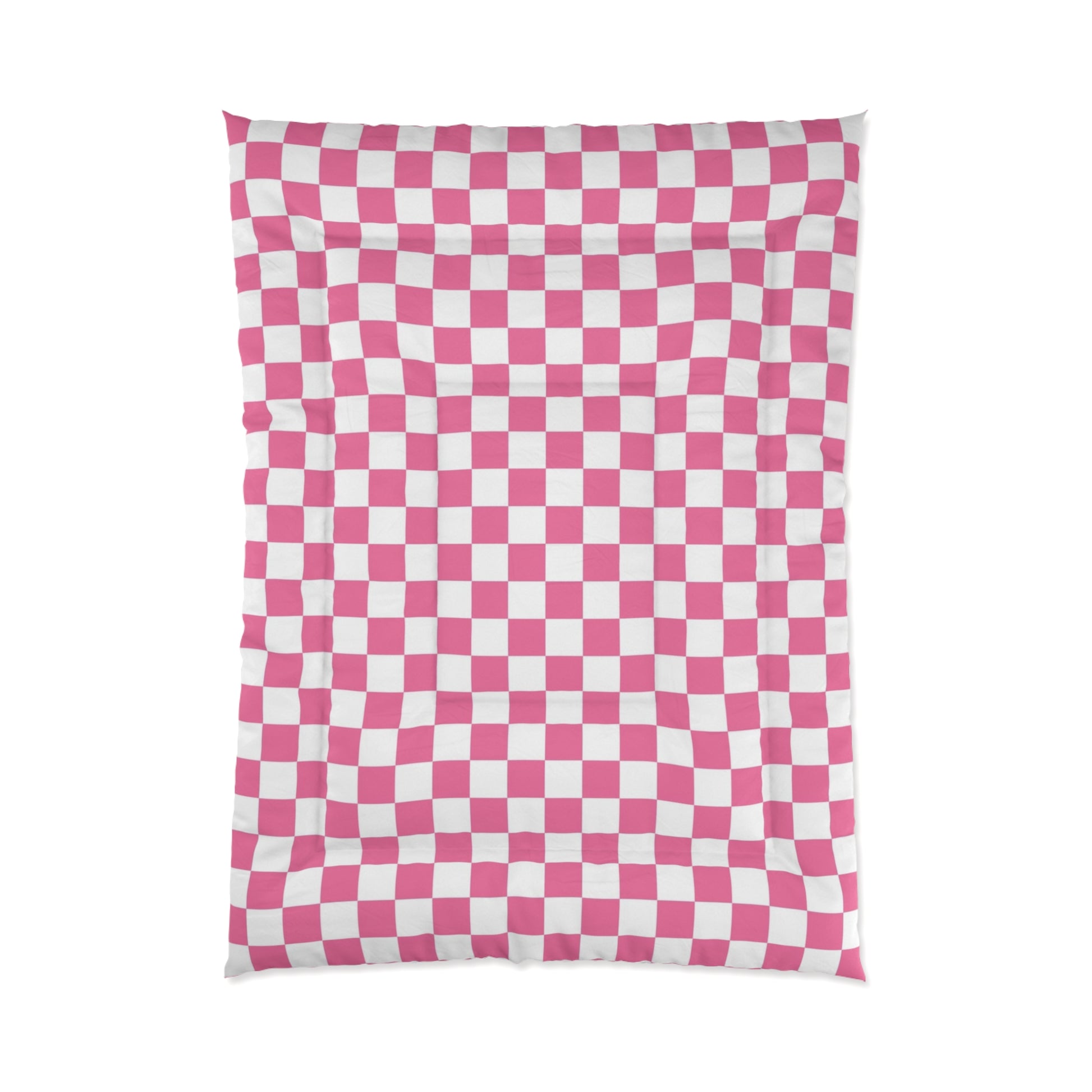 Yuyushiki Pink Check Comforter, Artsulli - Art is Long, Life is Short, Home Decor, Size, 68" × 92", , , , , 16520368113283472312