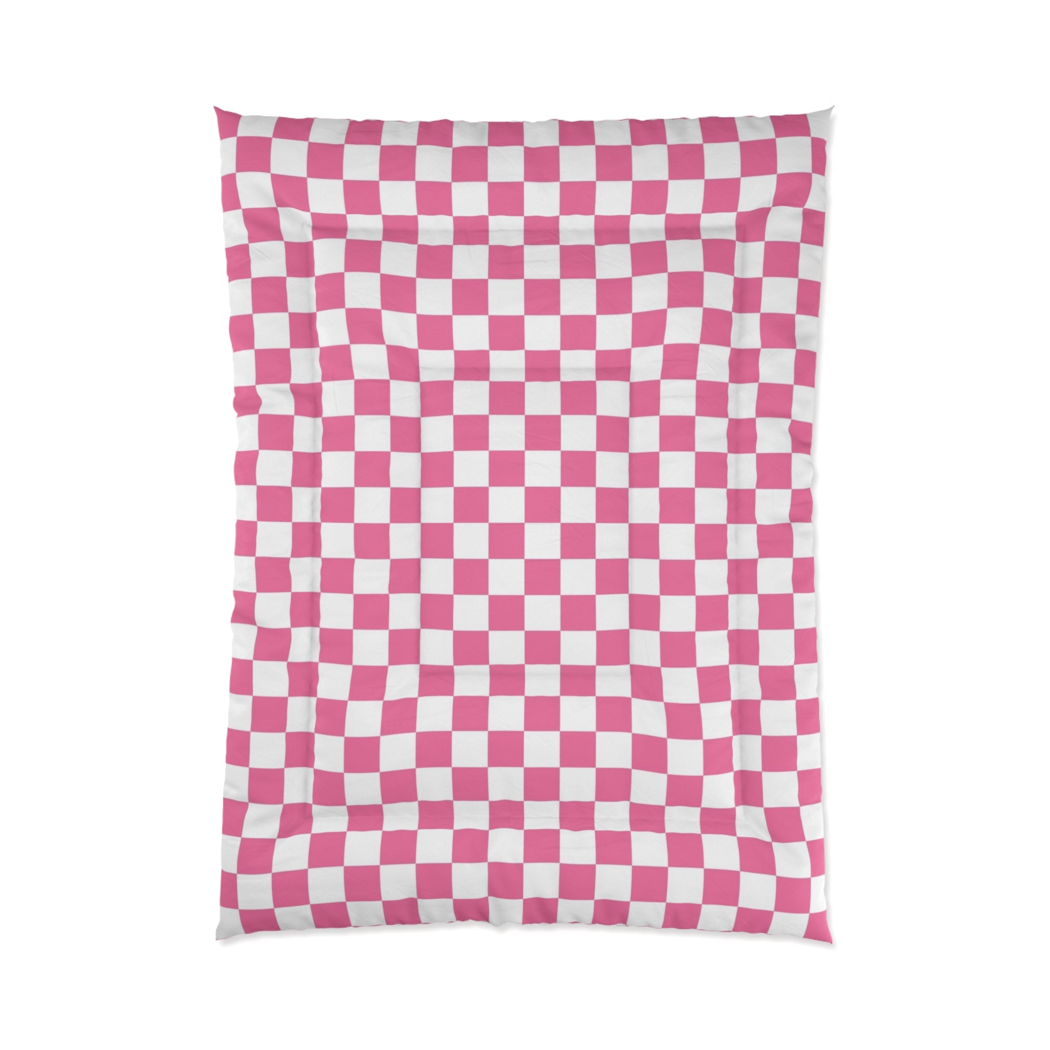 Yuyushiki Pink Check Comforter, Artsulli - Art is Long, Life is Short, Home Decor, Size, 68" × 92", , , , , 16520368113283472312