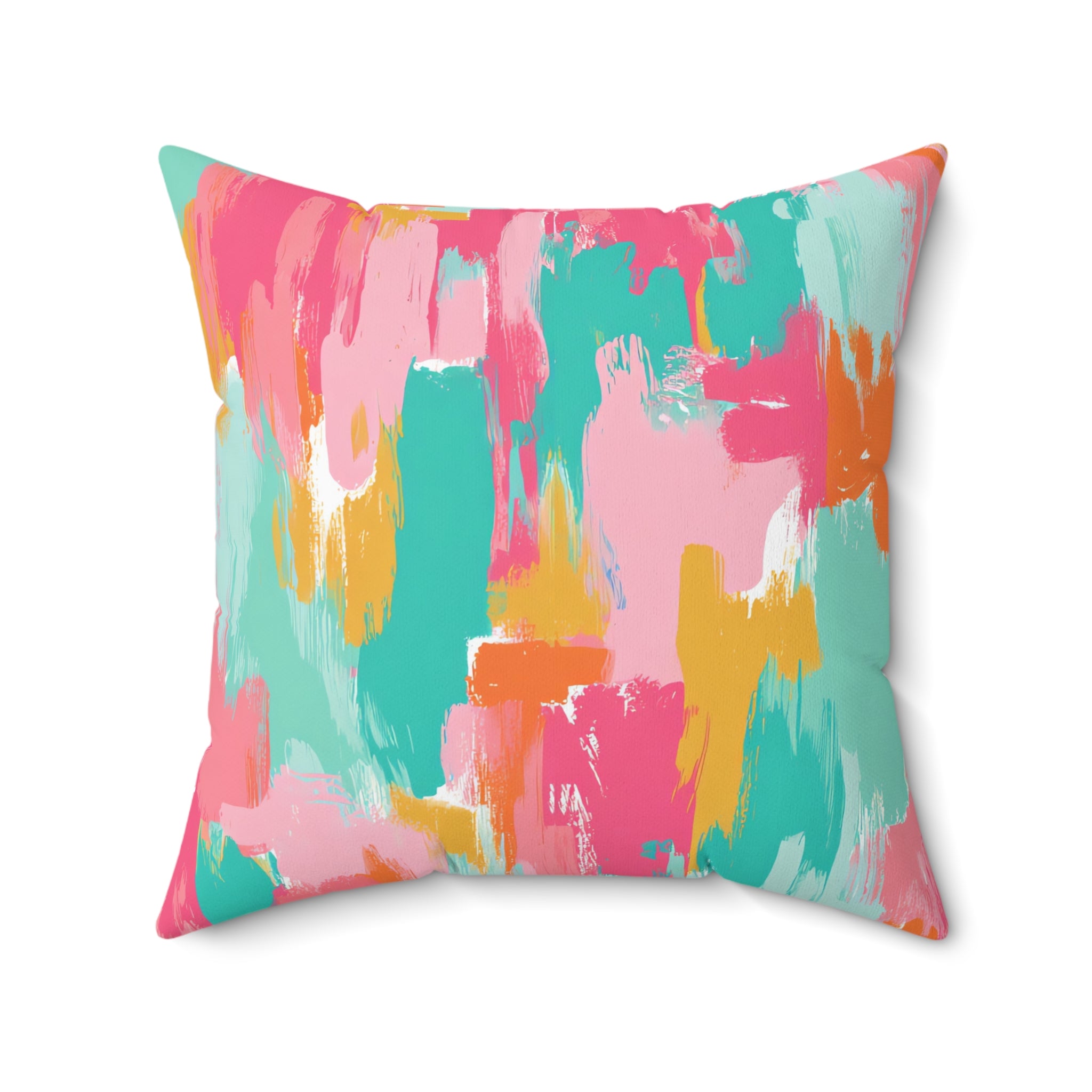 Preppy Pixel Bloom Spun Polyester Square Pillow, Artsulli - Art is Long, Life is Short, Home Decor, Size, 20" × 20", , , , , 13013810440134722847