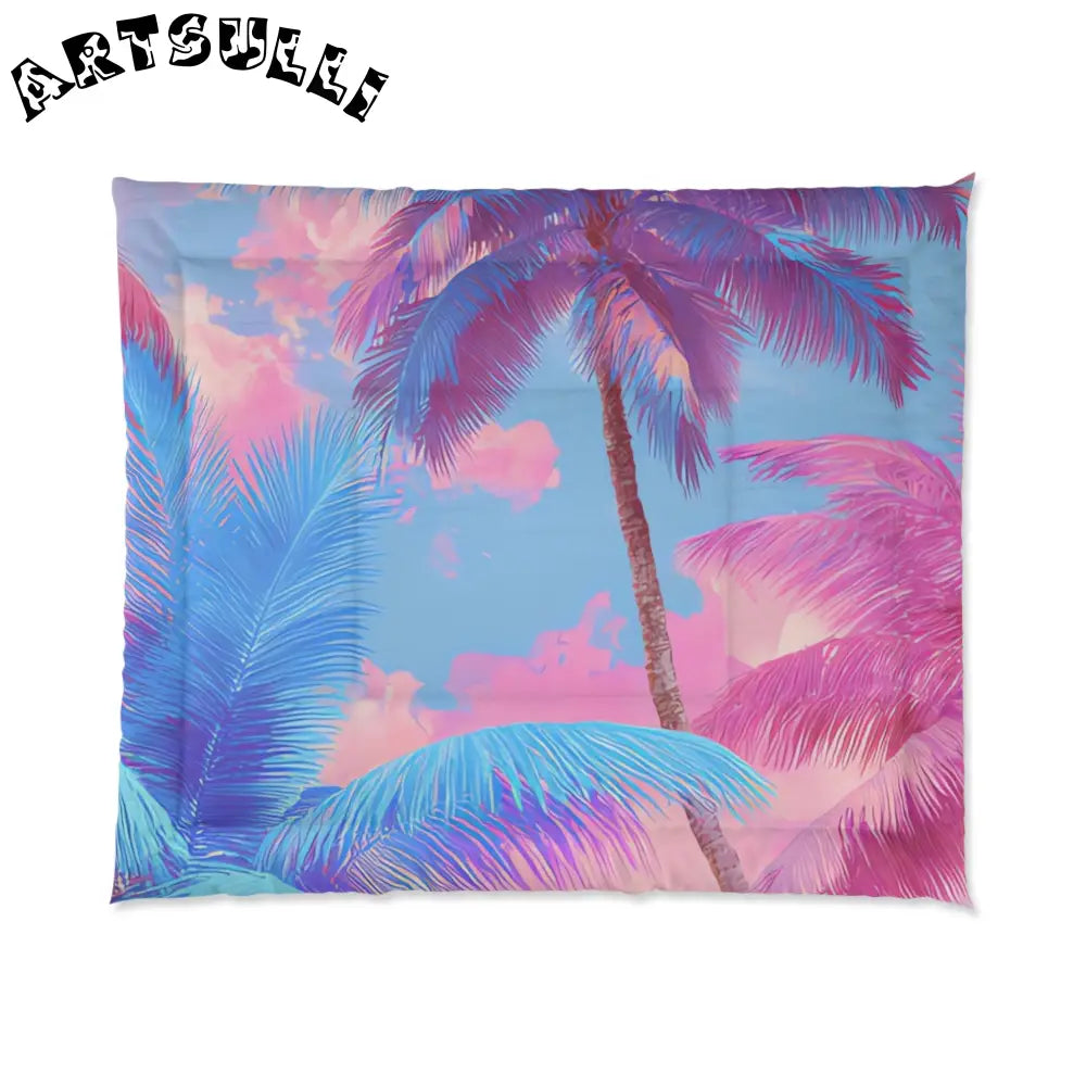 JAKKOUTTHEBXX Ethereal Pastel Palms Comforter JAKKOUTTHEBXX Artsulli