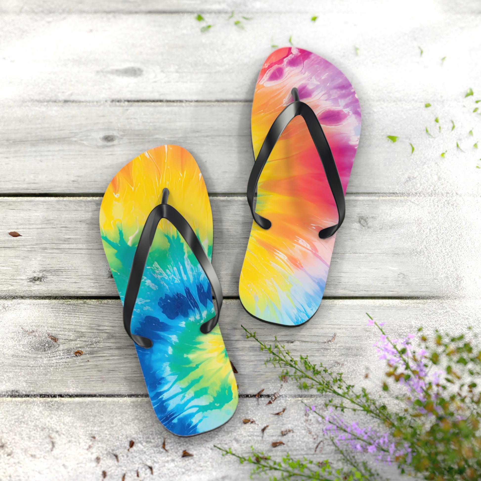 Tie Dye Flip Flops, Artsulli - Art is Long, Life is Short, Shoes, , , , , , , 