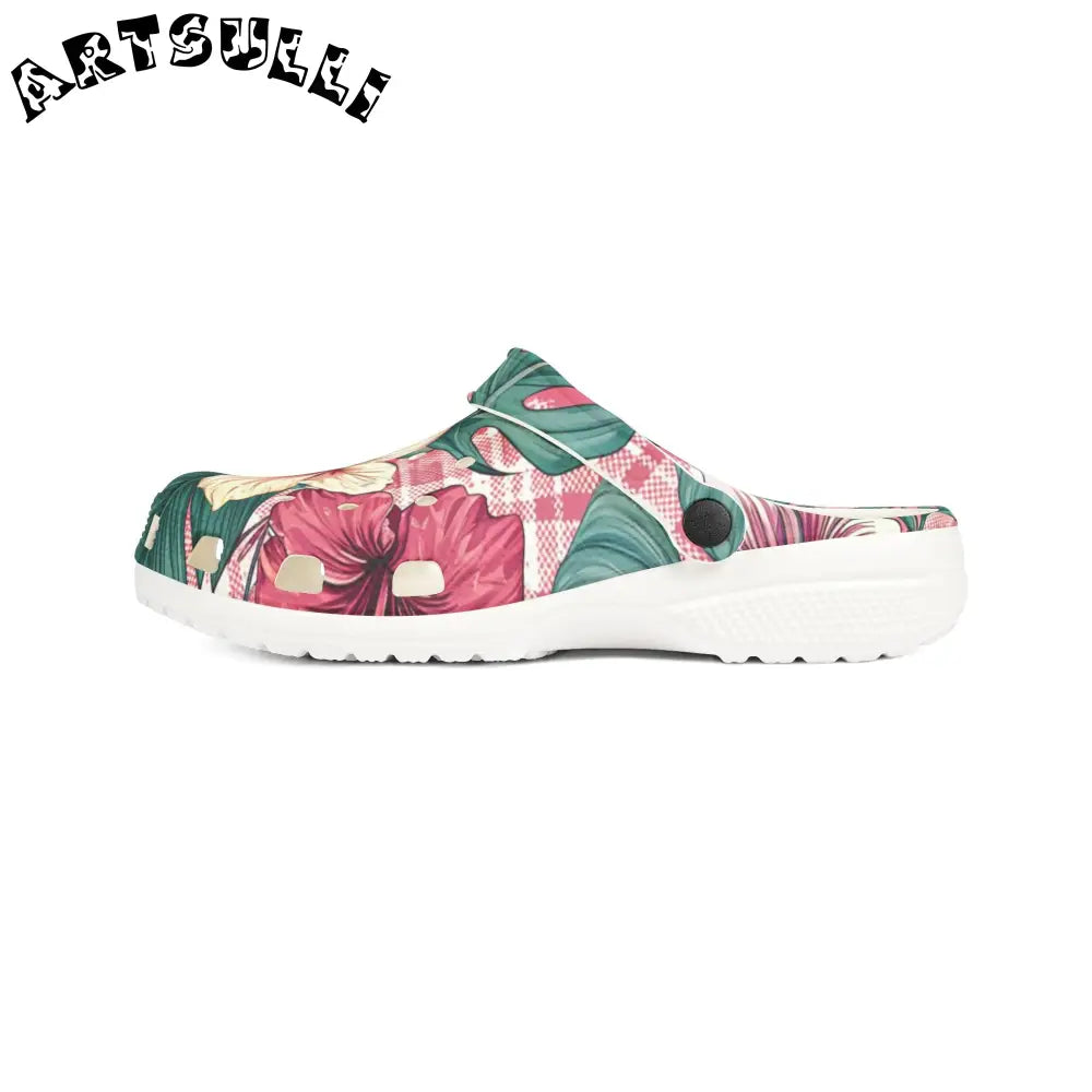 JAKKOUTTHEBXX Plaid x Floral Burgundy and Green EVA Foam Rubber