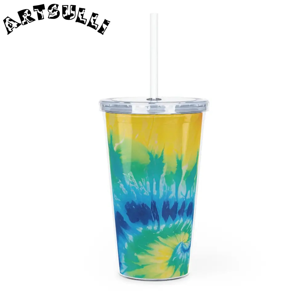 JAKKOUTTHEBXX Tie-Dye 20oz Plastic Tumbler with Lid and Straw 2025