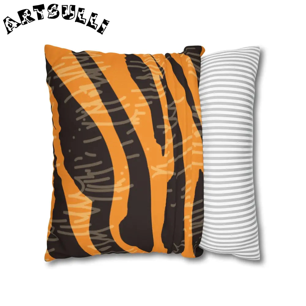 JAKKOUTTHEBXX Tiger Scratches Orange & Black Spun Polyester Square