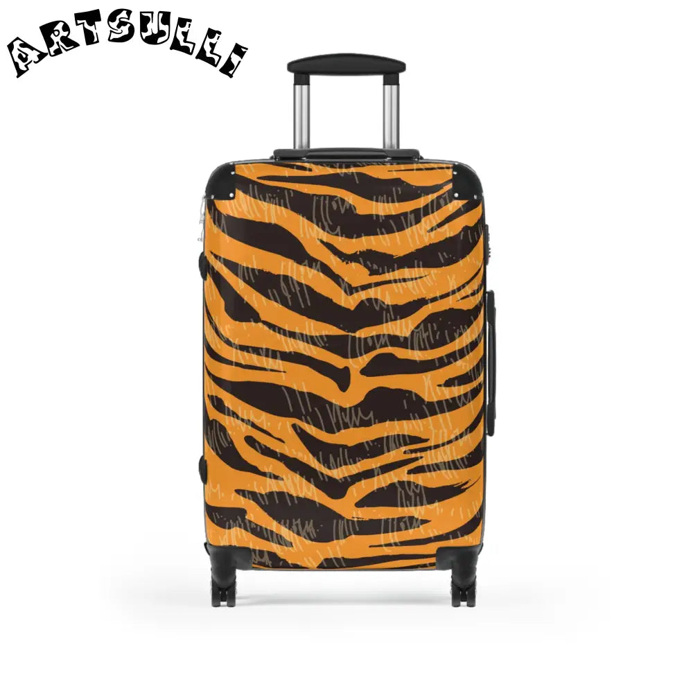 JAKKOUTTHEBXX Tiger Scratches Orange & Black Suitcase JAKKOUTTHEBXX