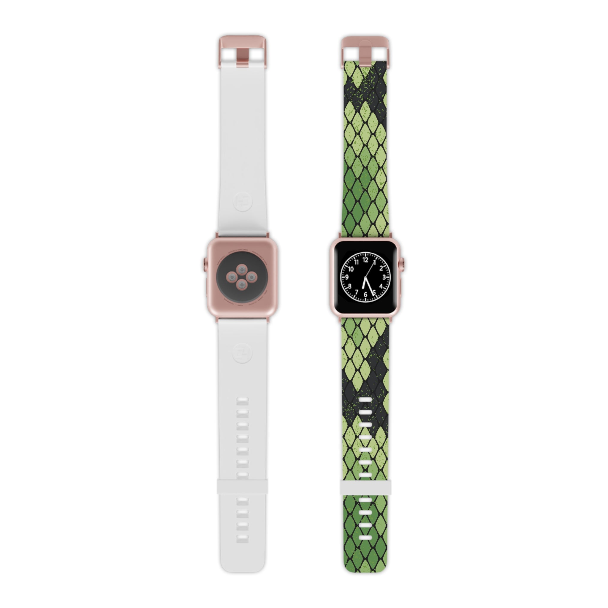 Snake Skin Green and Black Watch Band for Apple Watch, Artsulli - Art is Long, Life is Short, Accessories, Size, 8'' × 0.75'' / 42 - 44 mm, Color, Rose Gold, , , 11246532134437