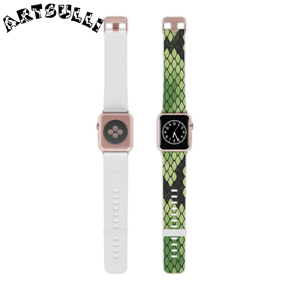 JAKKOUTTHEBXX Snake Skin Green and Black Watch Band for Apple Watch