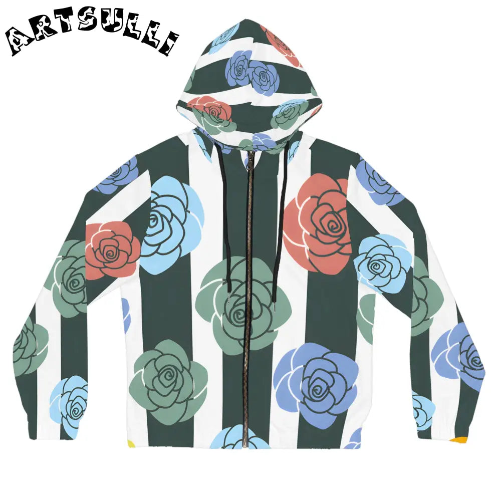 JAKKOUTTHEBXX Stripes x Roses Black and White Women’s Full-Zip