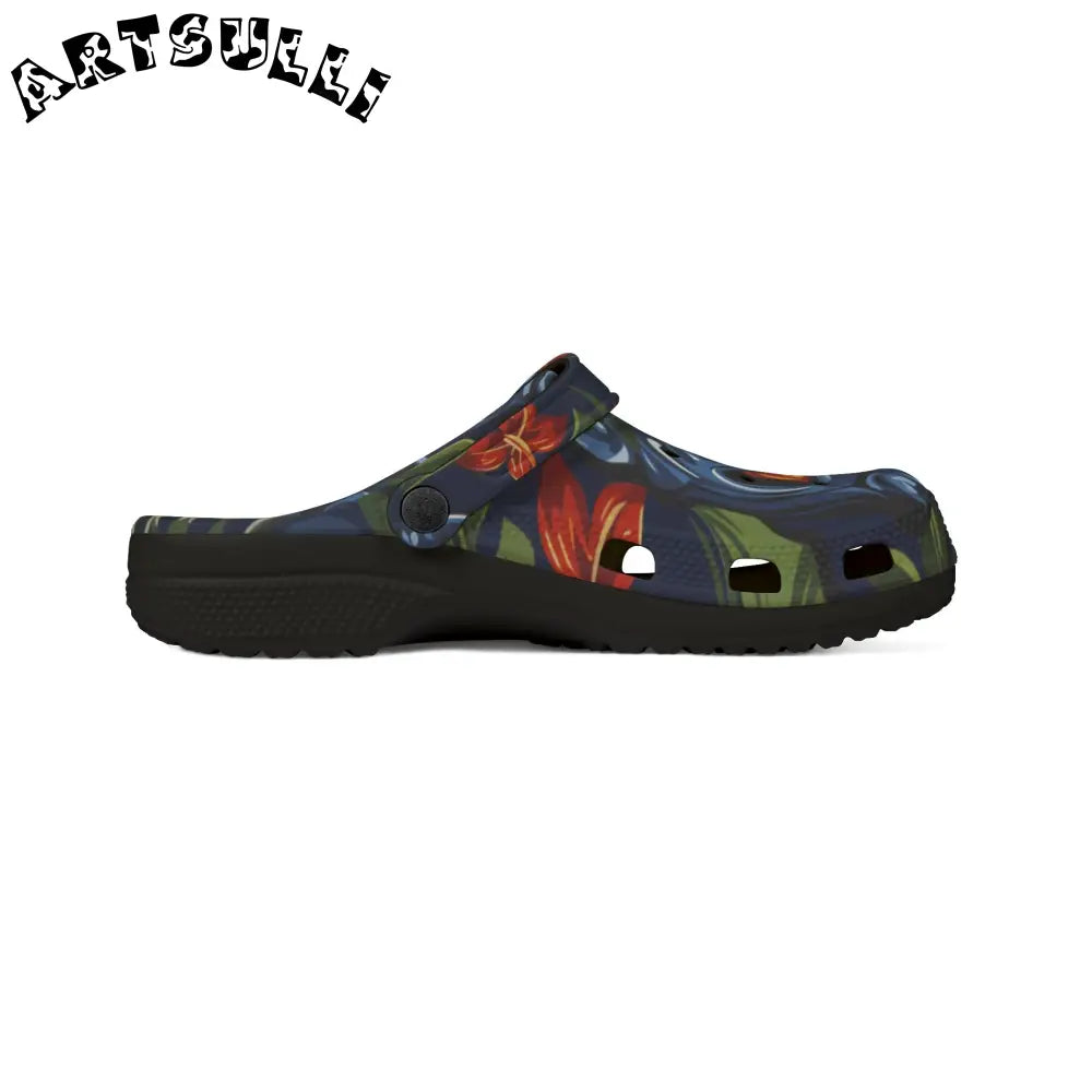 JAKKOUTTHEBXX Tropical Monster Navy Blue EVA Foam Clogs 2025