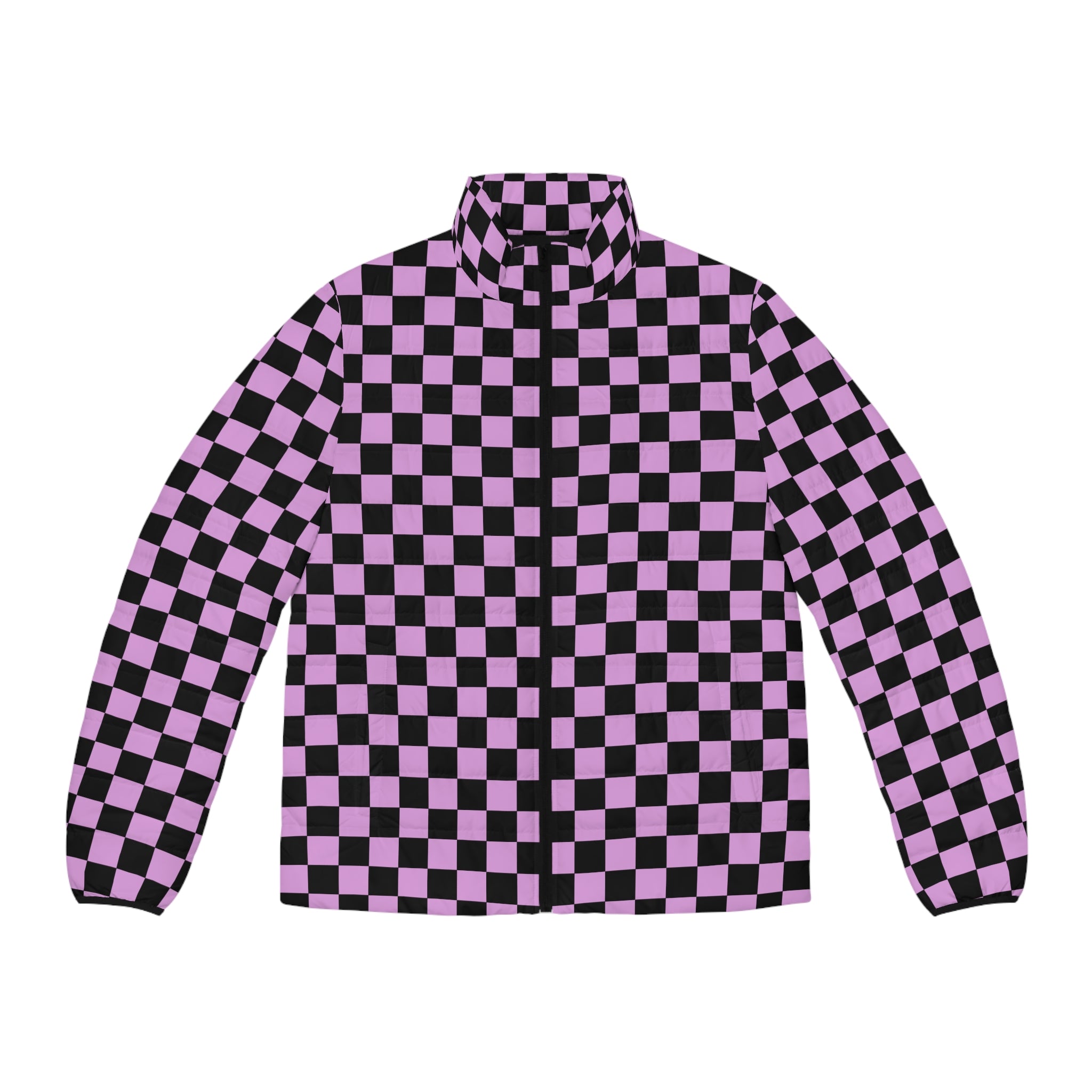 Pixel Punk Vision Men's Puffer Jacket (AOP), Artsulli - Art is Long, Life is Short, All Over Prints, Size, S, Color, Black zipper, , , 11871782274608971607