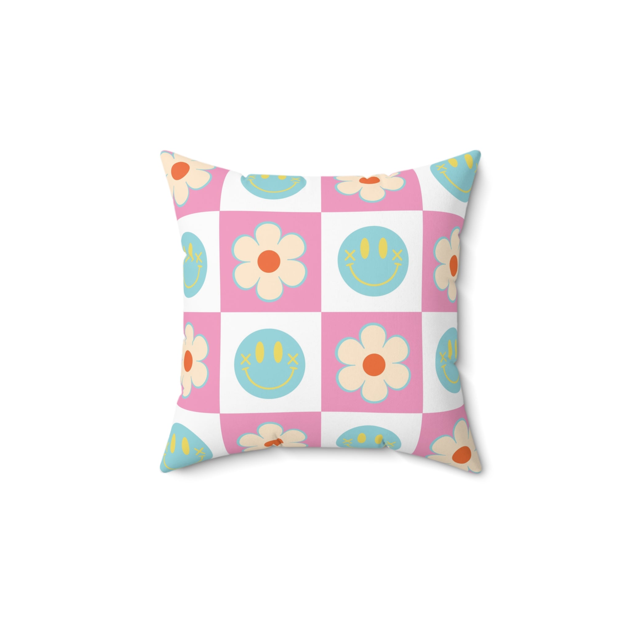 Madotsukis Grin Bloom Spun Polyester Square Pillow, Artsulli - Art is Long, Life is Short, Home Decor, Size, 14" × 14", , , , , 30147164205739035614