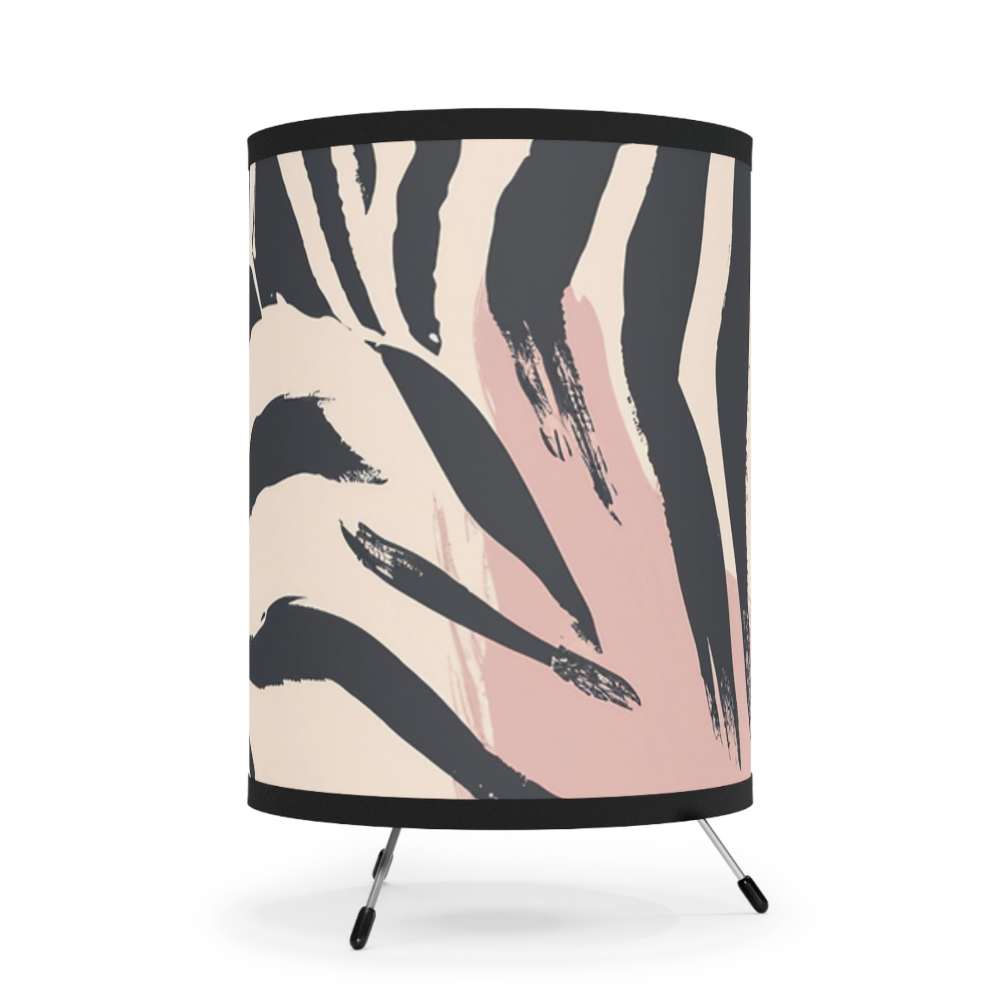 Zebra Brush Strokes Tripod Lamp with High-Res Printed Shade, US\CA plug, Artsulli - Art is Long, Life is Short, Home Decor, , , , , , , 