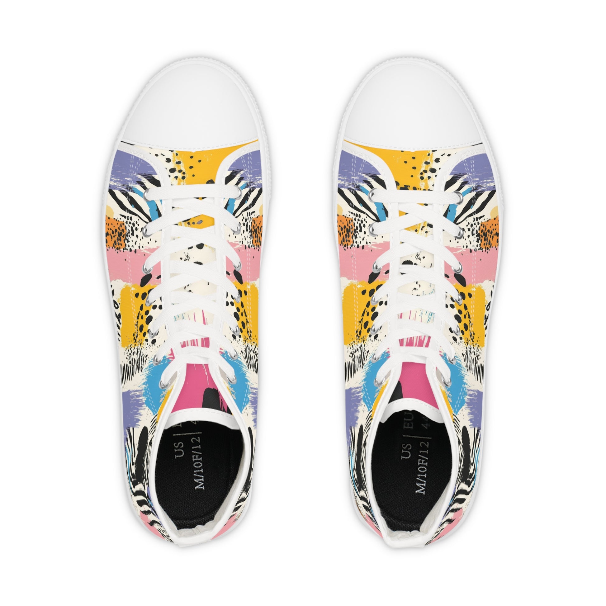 Rae Zebra Rhapsody Men's High Top Sneakers, Artsulli - Art is Long, Life is Short, Shoes, , , , , , , 