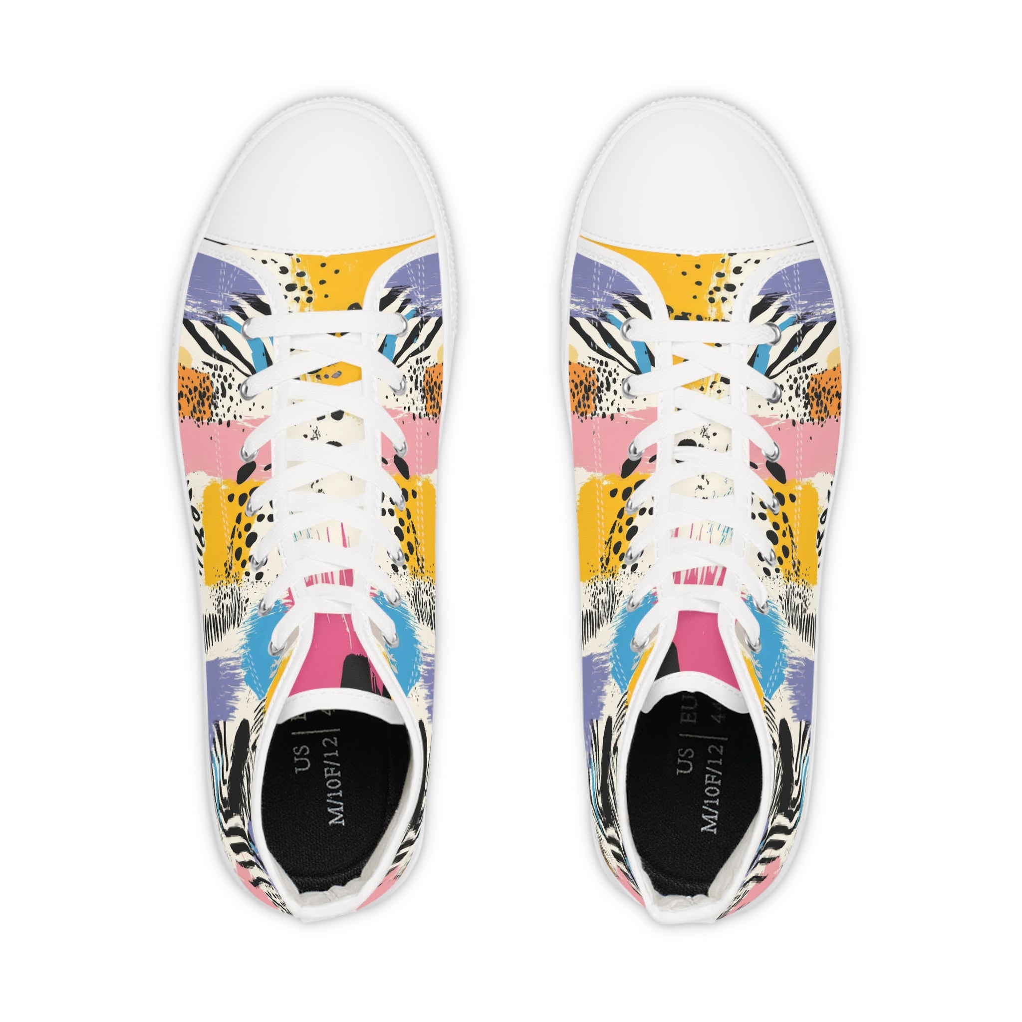 Rae Zebra Rhapsody Men's High Top Sneakers, Artsulli - Art is Long, Life is Short, Shoes, , , , , , , 