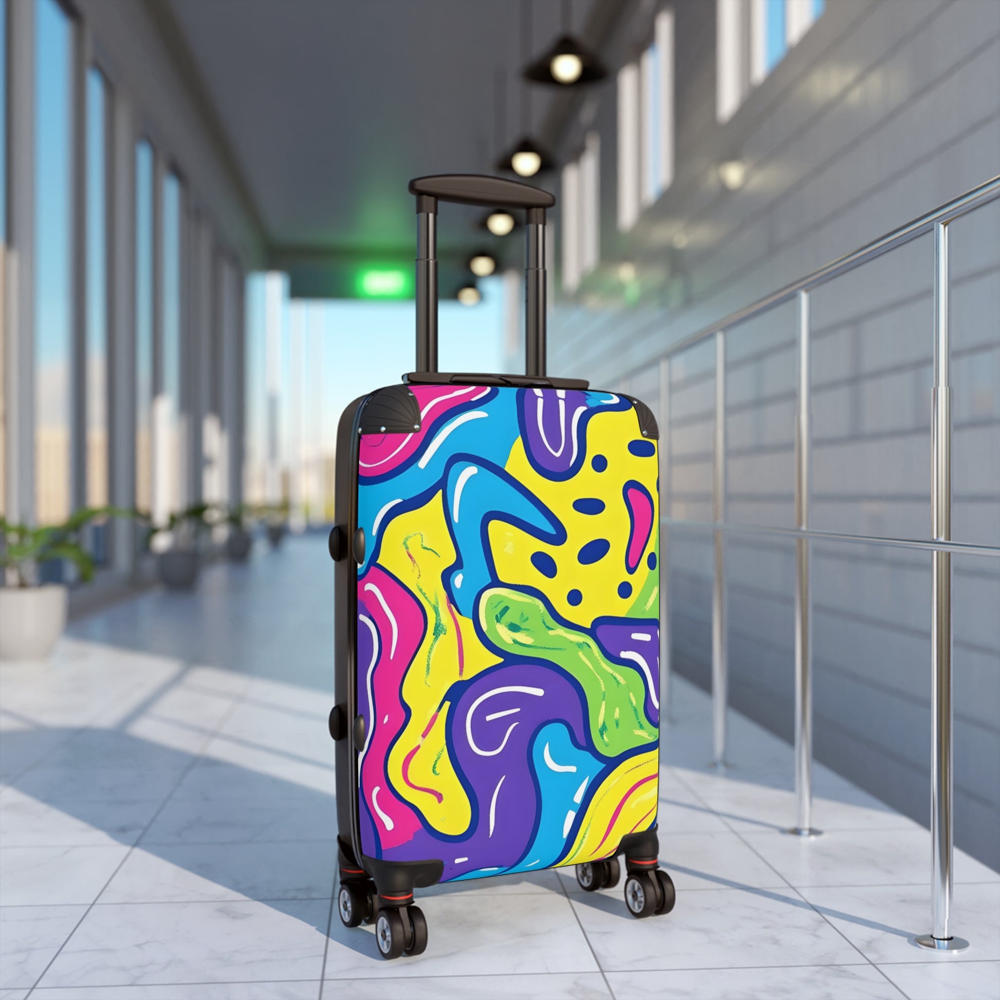 90s Trippy Slime Suitcase, Artsulli - Art is Long, Life is Short, Bags, , , , , , , 