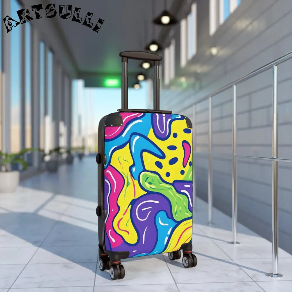 JAKKOUTTHEBXX Colorful Abstract Hard Shell Traveling Suitcase 2025