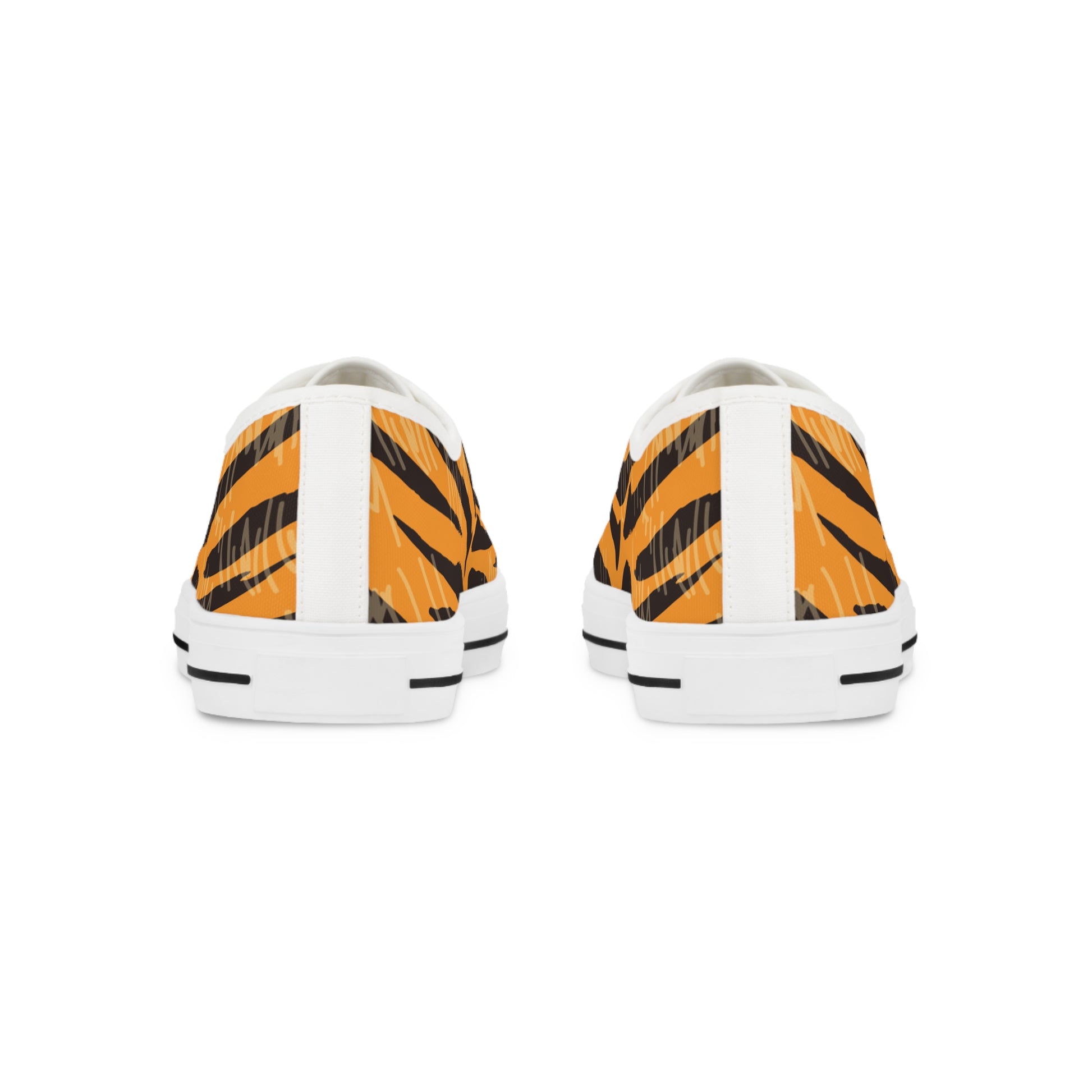 Tiger Scratches Orange and Black Men's Low Top Sneakers, Artsulli - Art is Long, Life is Short, Shoes, , , , , , , 