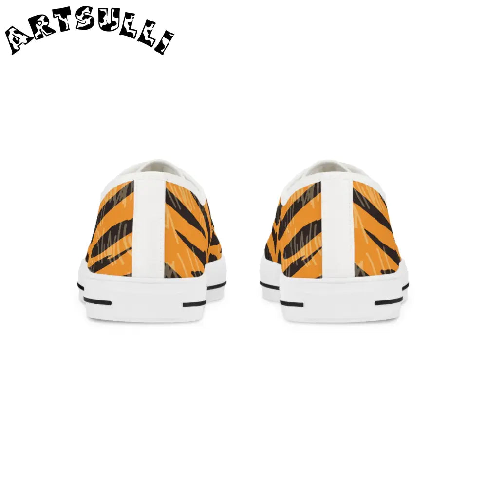 JAKKOUTTHEBXX Tiger Scratches Orange and Black Men’s Low Top
