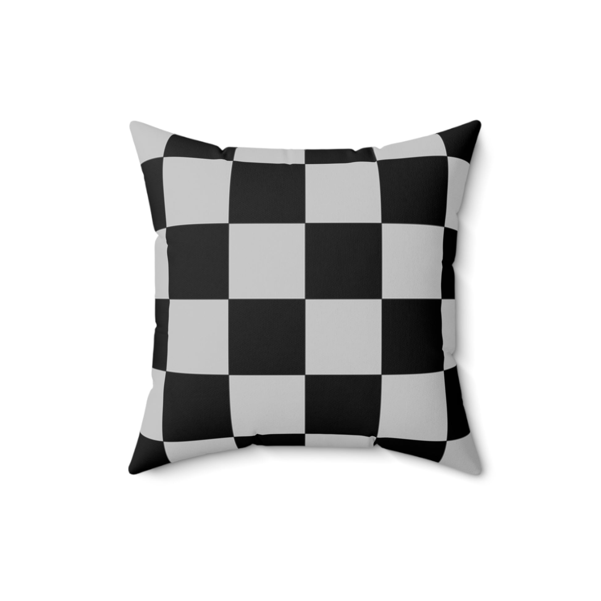 Checkerboard Dada Black and Light Gray Spun Polyester Square Pillow, Artsulli - Art is Long, Life is Short, Home Decor, , , , , , , 