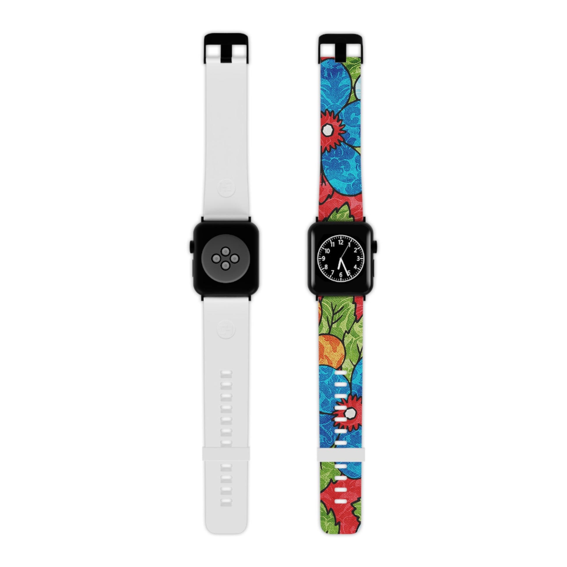 Groovy Red Floral Kl II Watch Band for Apple Watch, Artsulli - Art is Long, Life is Short, Accessories, Size, 8'' × 0.75'' / 38 - 40 mm, Color, Black, , , 26335658775349152931