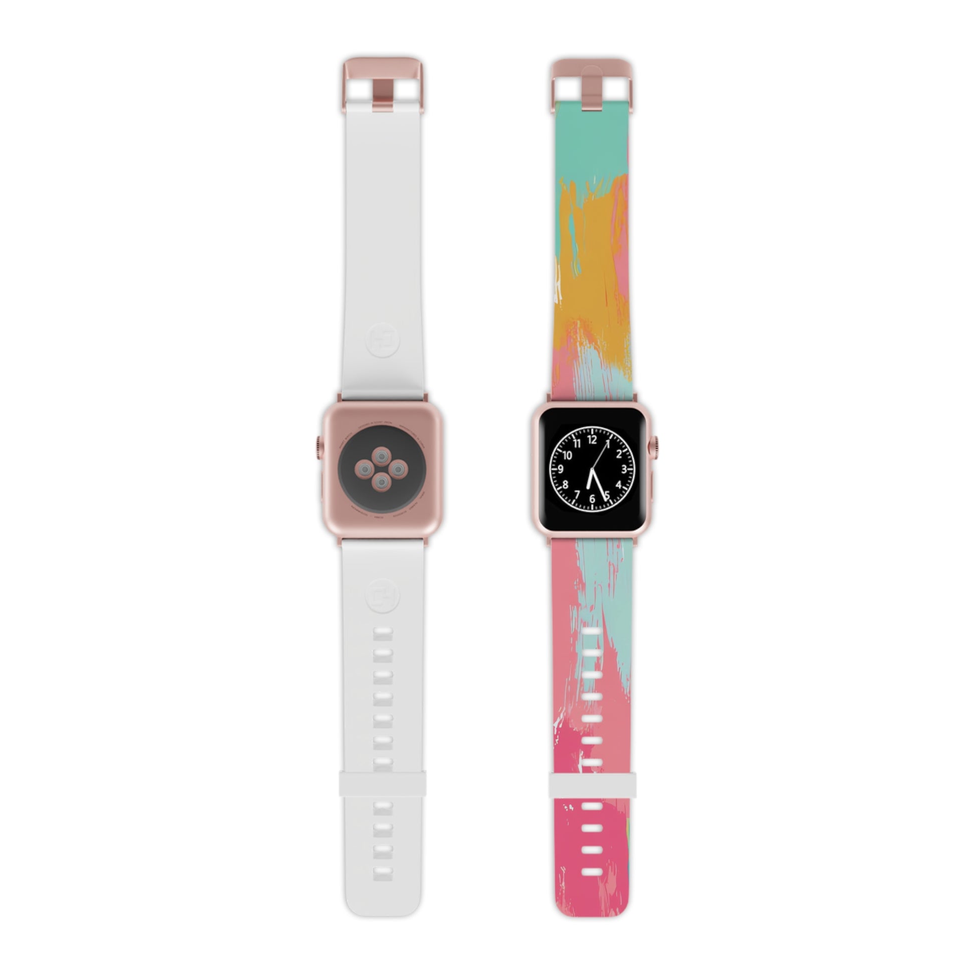 Preppy Pixel Bloom Watch Band for Apple Watch, Artsulli - Art is Long, Life is Short, Accessories, Size, 7.5'' × 0.75'' / 42 - 44 mm, Color, Rose Gold, , , 12920920083405197726