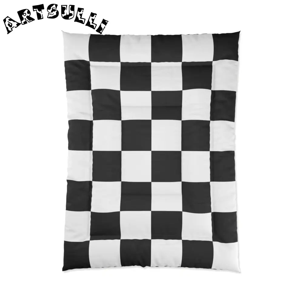 JAKKOUTTHEBXX Checkerboard Black and White Comforter JAKKOUTTHEBXX