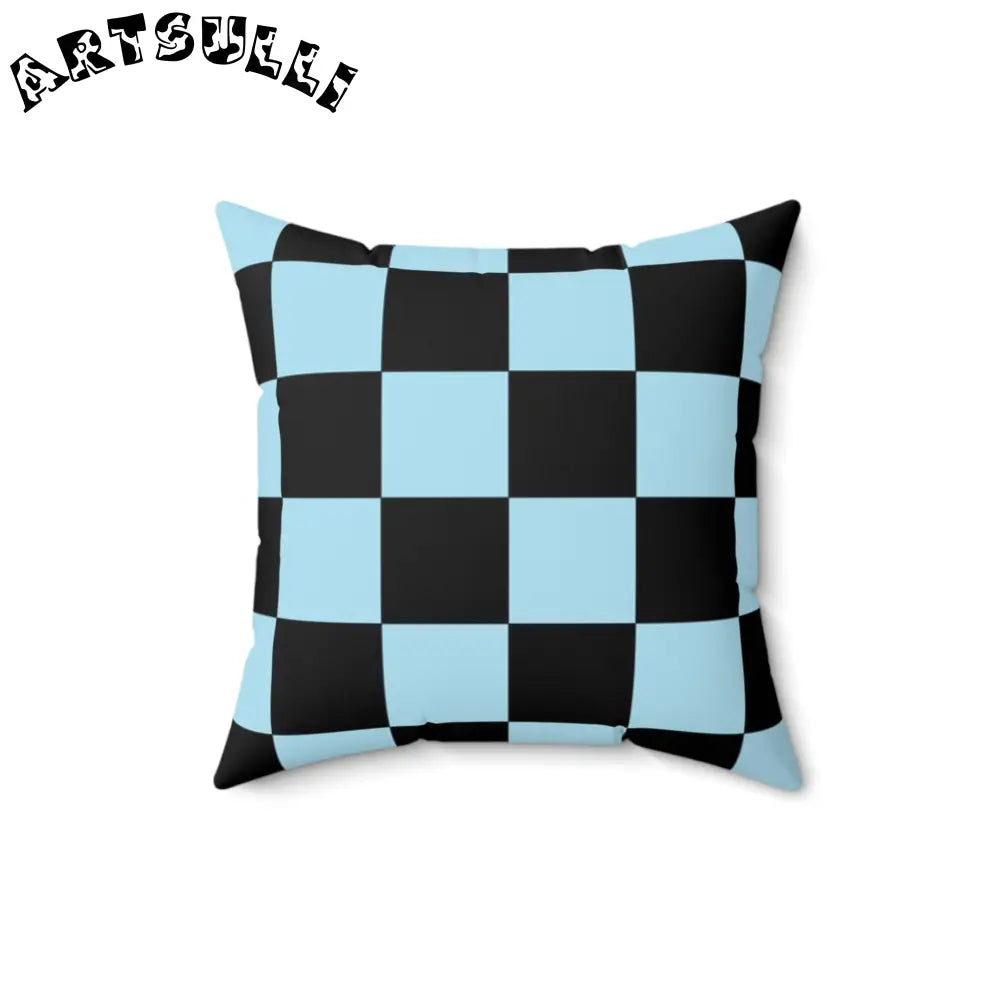JAKKOUTTHEBXX Checkerboard Black and Blue Spun Polyester Square