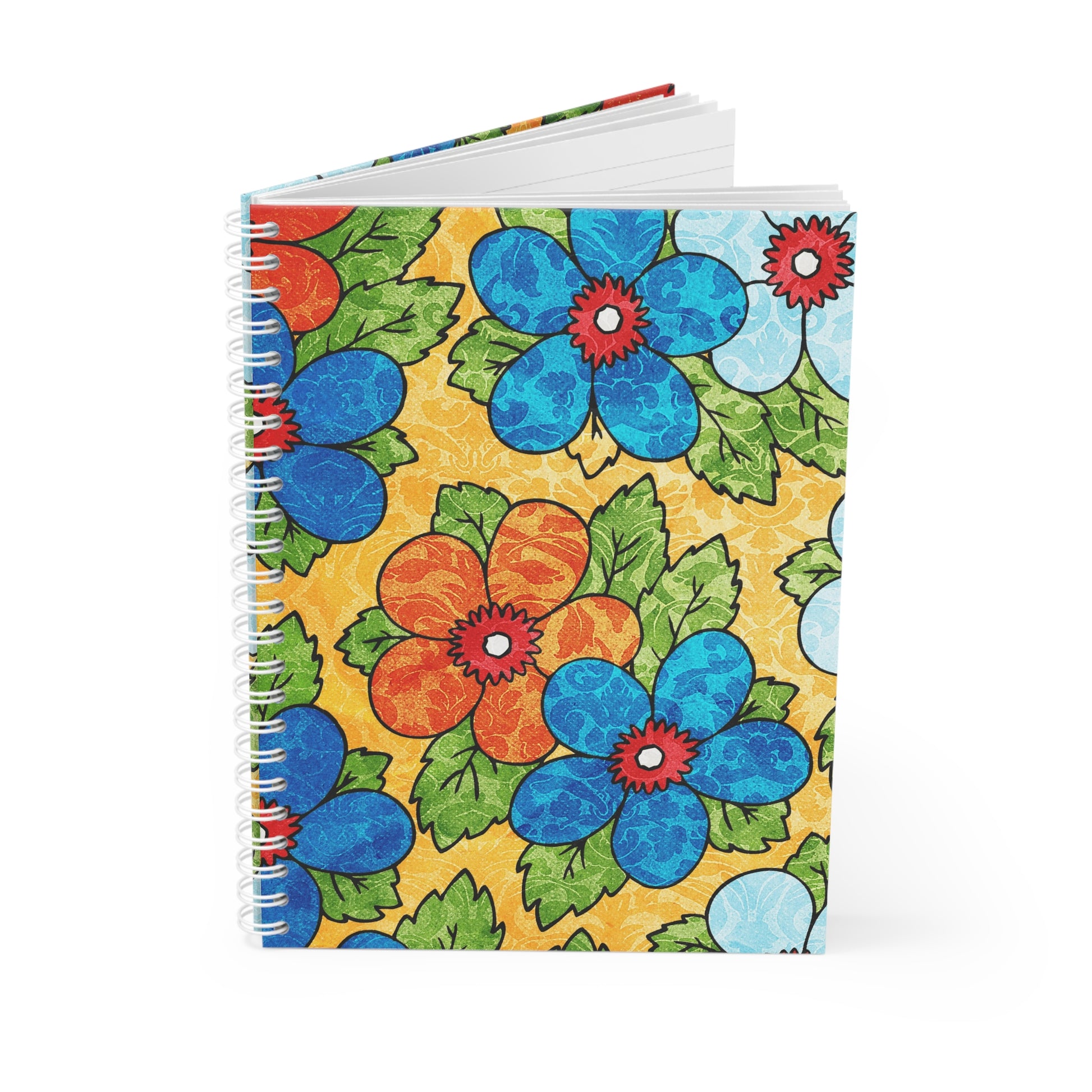 Groovy Yellow Floral Kl Spiral Notebook, Artsulli - Art is Long, Life is Short, Paper products, , , , , , , 