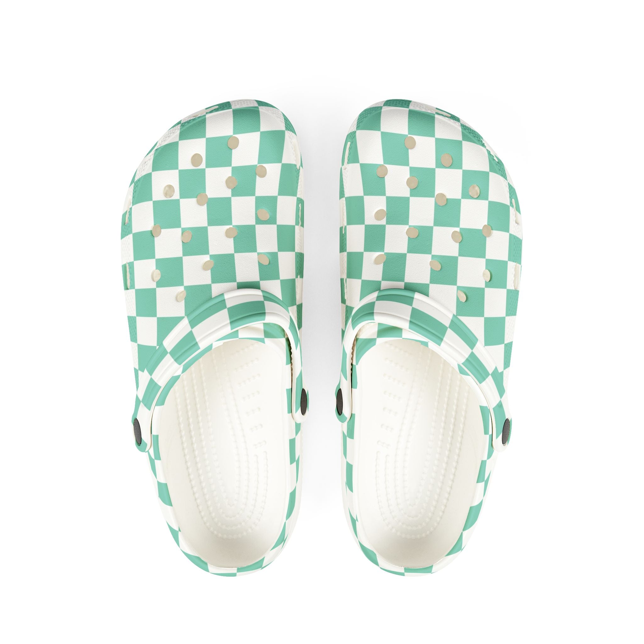 Checkerboard Light Green EVA Foam Rubber Shoes (AOP), Artsulli - Art is Long, Life is Short, Shoes, Size, US 6 (Women's), Color, White, , , 17851861669560567310