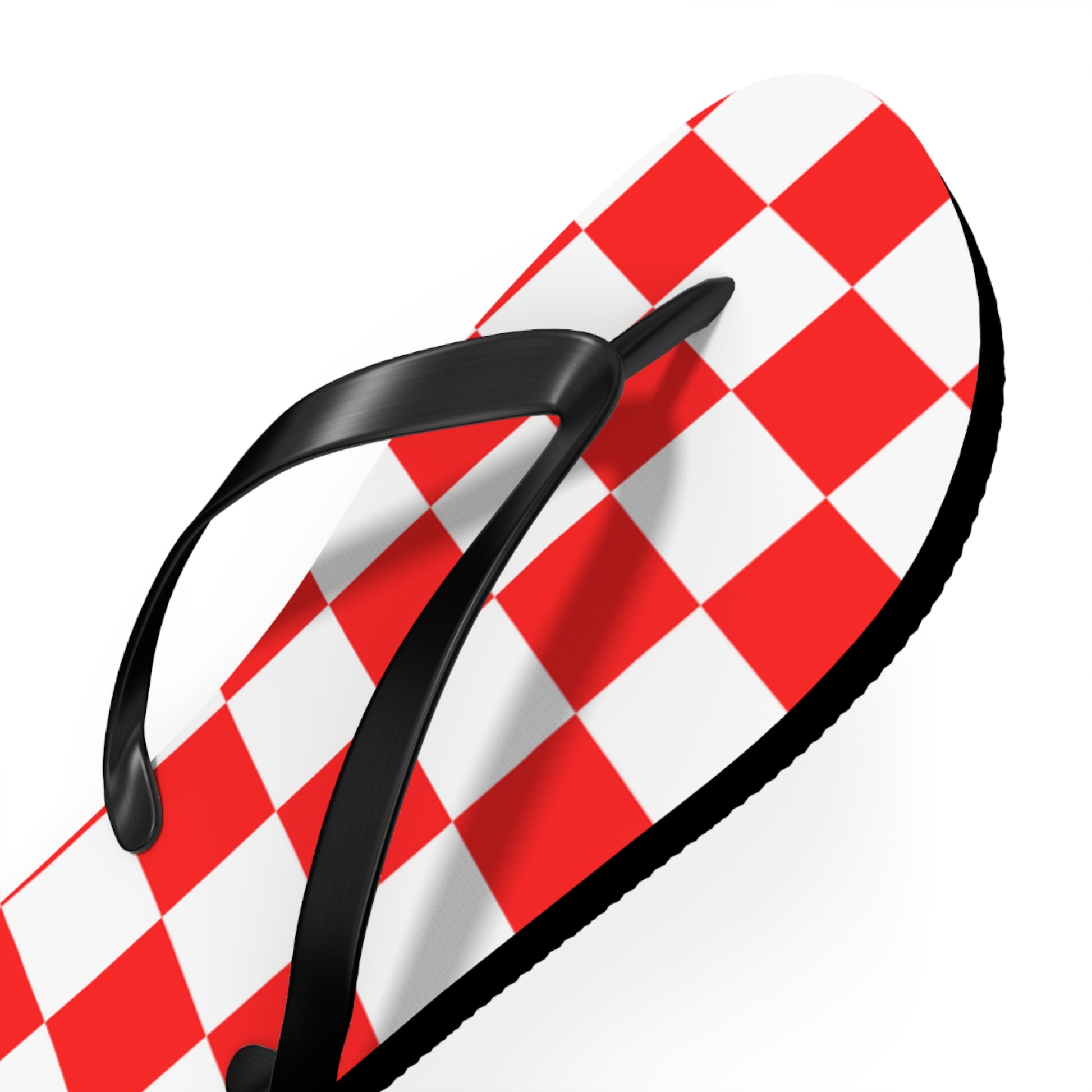 Checkerboard Red and White Flip Flops, Artsulli - Art is Long, Life is Short, Shoes, , , , , , , 