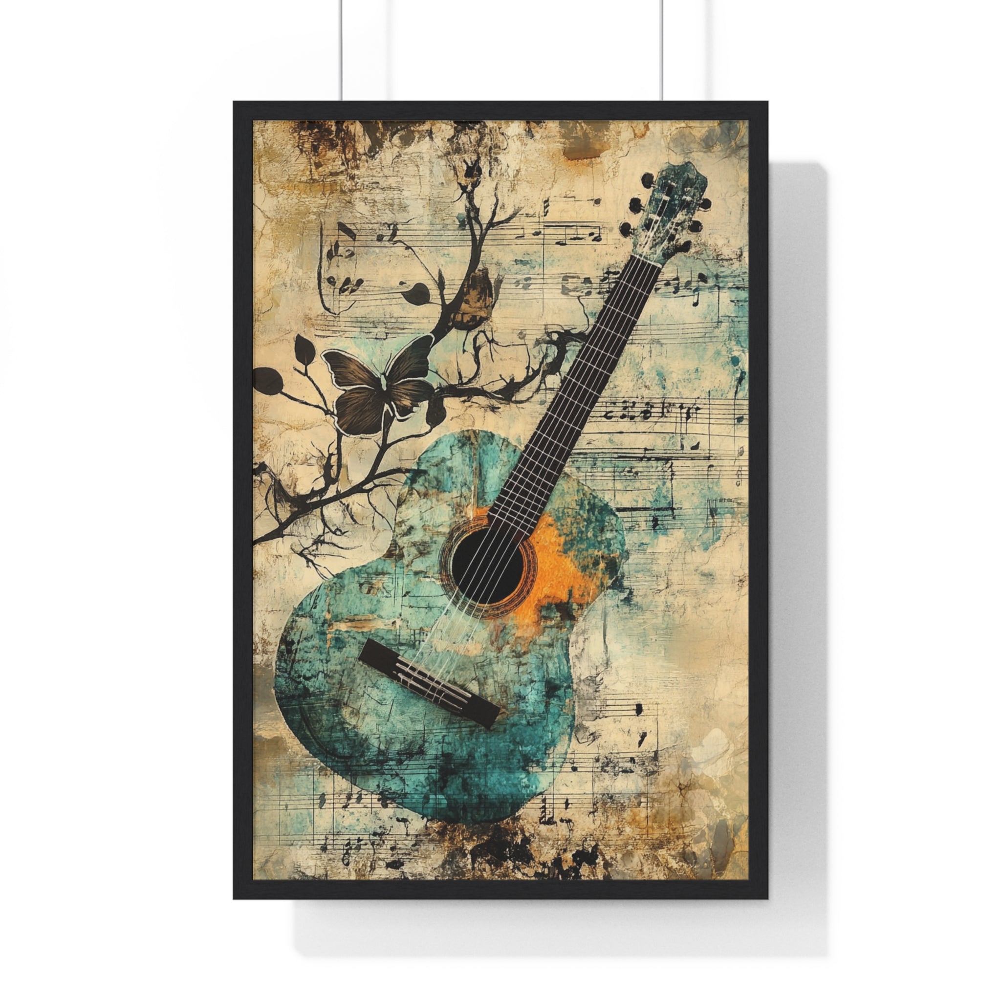 Guitar Type Beat Art Vertical Framed Poster, Artsulli - Art is Long, Life is Short, Poster, Size, 20" x 30", Color, Black, , , 28289832219760932156