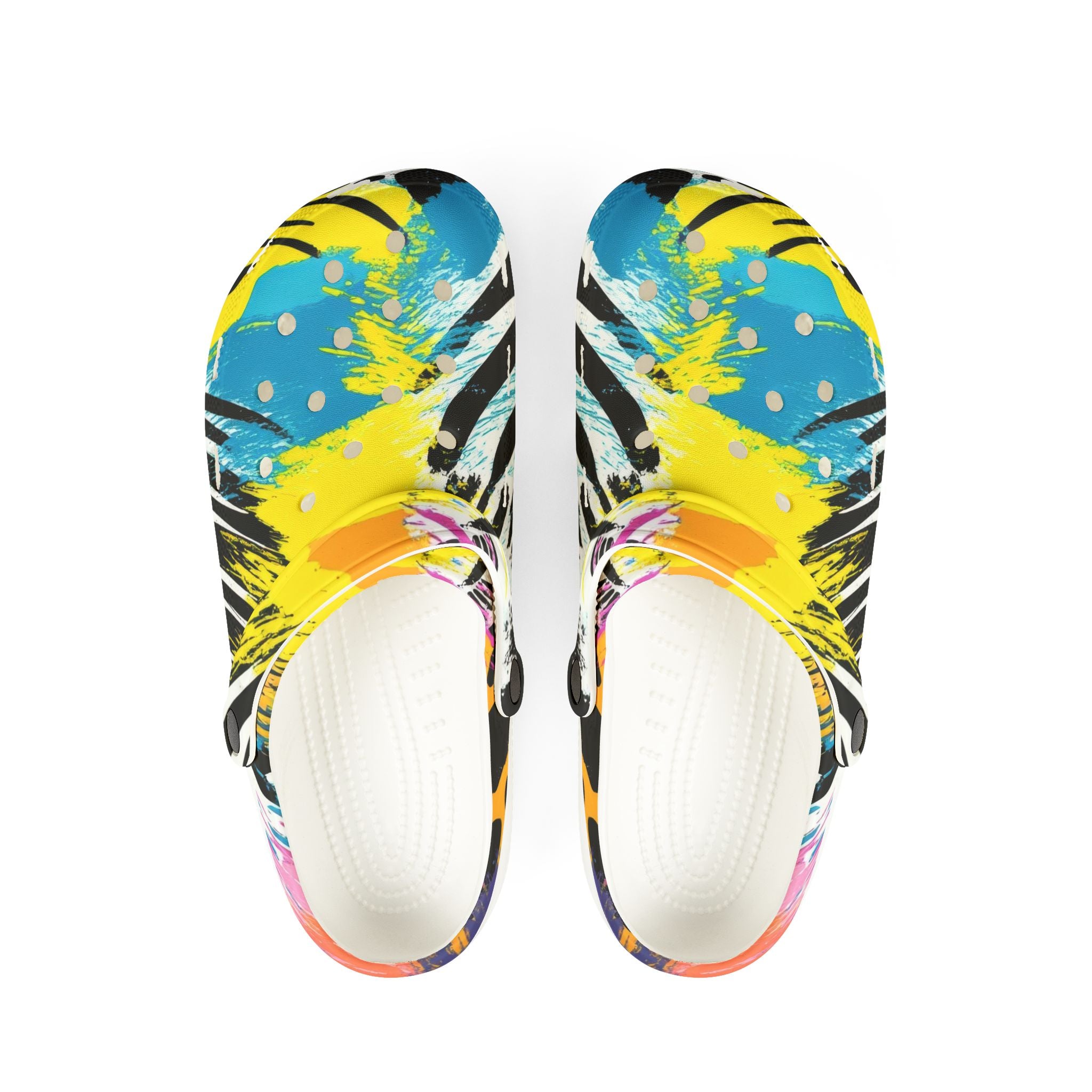Zebra Stripes x Leopard Print x Paint Splatter EVA Foam Rubber Shoes (AOP), Artsulli - Art is Long, Life is Short, Shoes, Size, US 6 (Women's), Color, White, , , 17684146544698