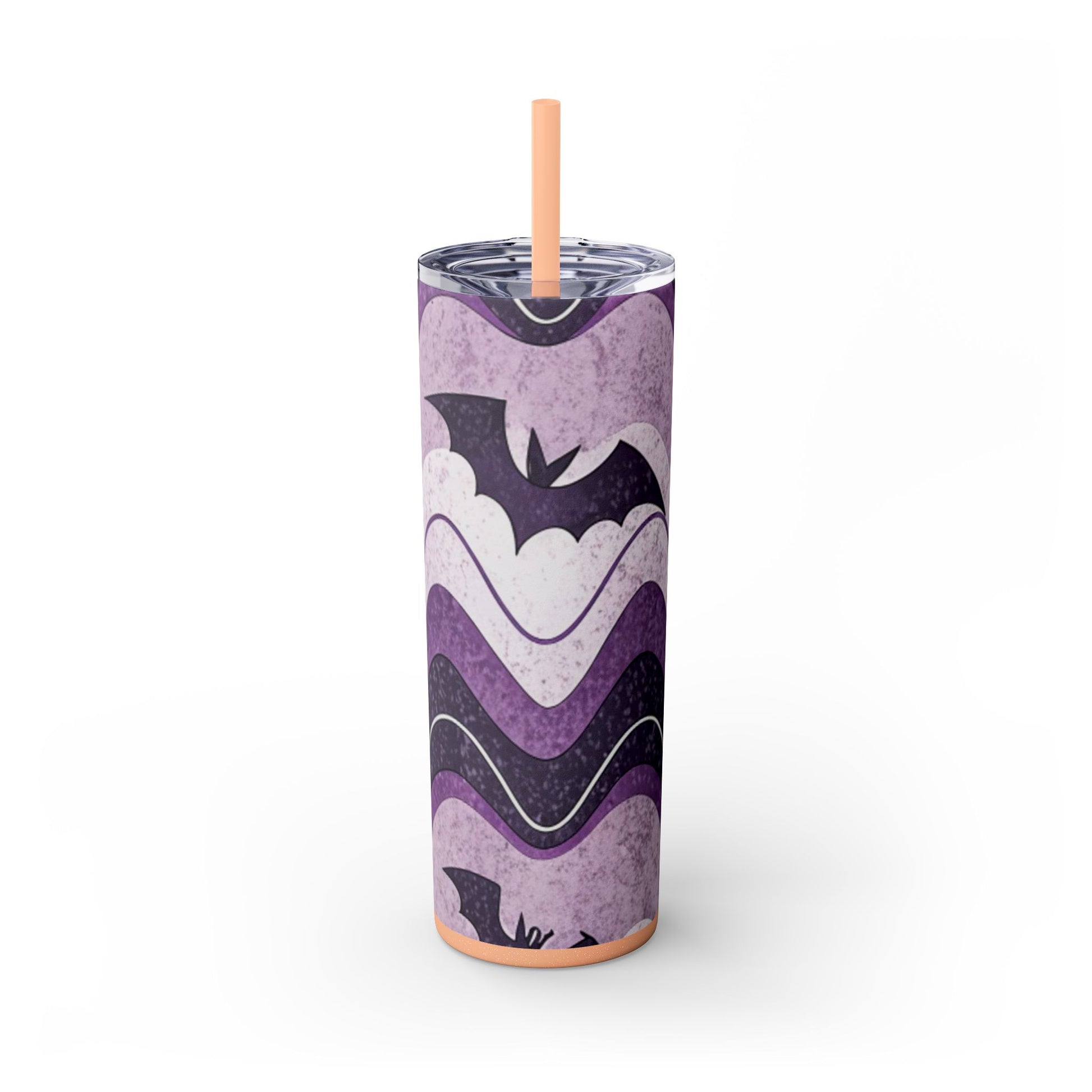 Bat Wave Skinny Tumbler with Straw, 20oz, Artsulli - Art is Long, Life is Short, Mug, , , , , , , 