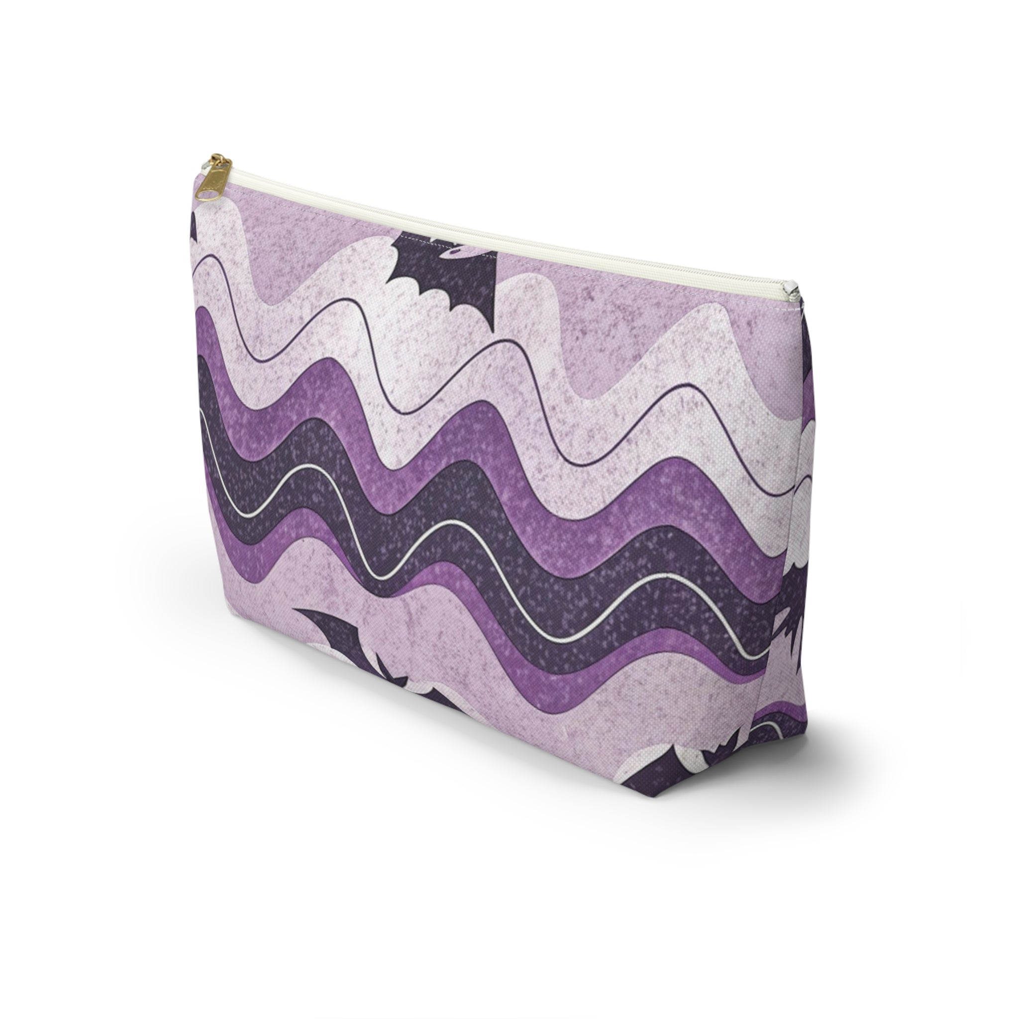 Bat Wave Accessory Pouch w T-bottom, Artsulli - Art is Long, Life is Short, Bags, , , , , , , 