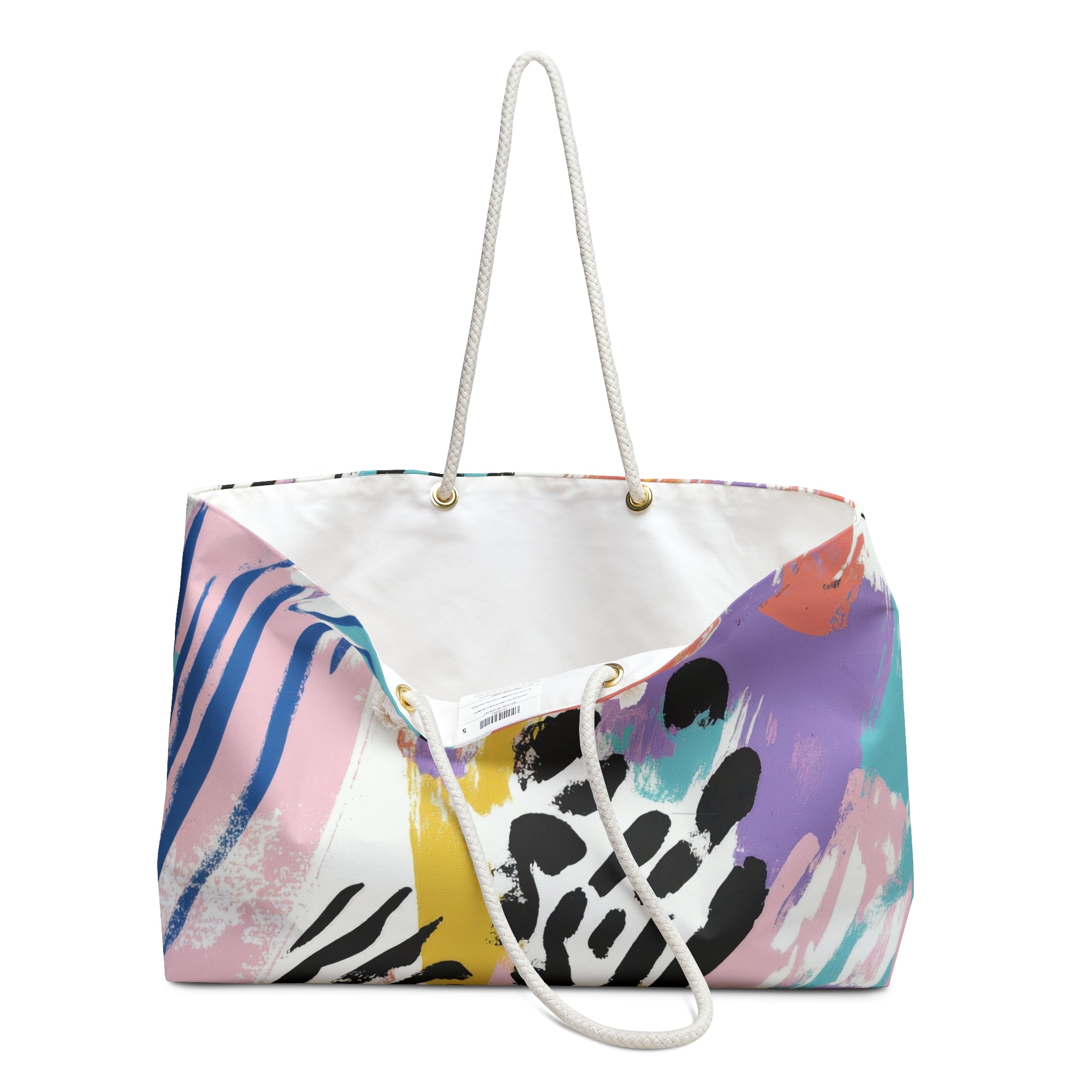 Wild Zebra Stripes x Paint Brush Strokes Multi-Color II Weekender Bag, Artsulli - Art is Long, Life is Short, Bags, , , , , , , 