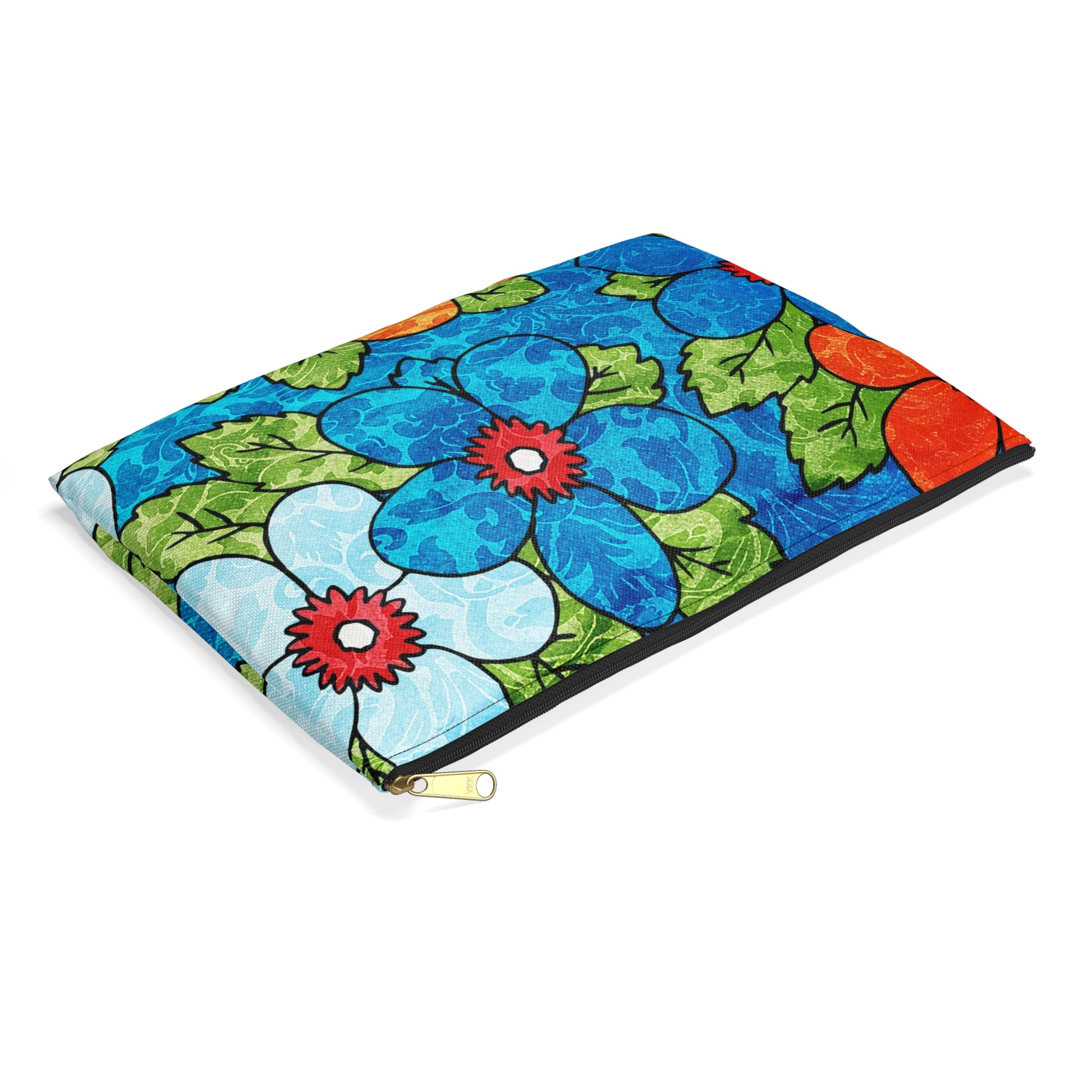 Blue Orange Groovy Accessory Pouch, Artsulli - Art is Long, Life is Short, Bags, , , , , , , 
