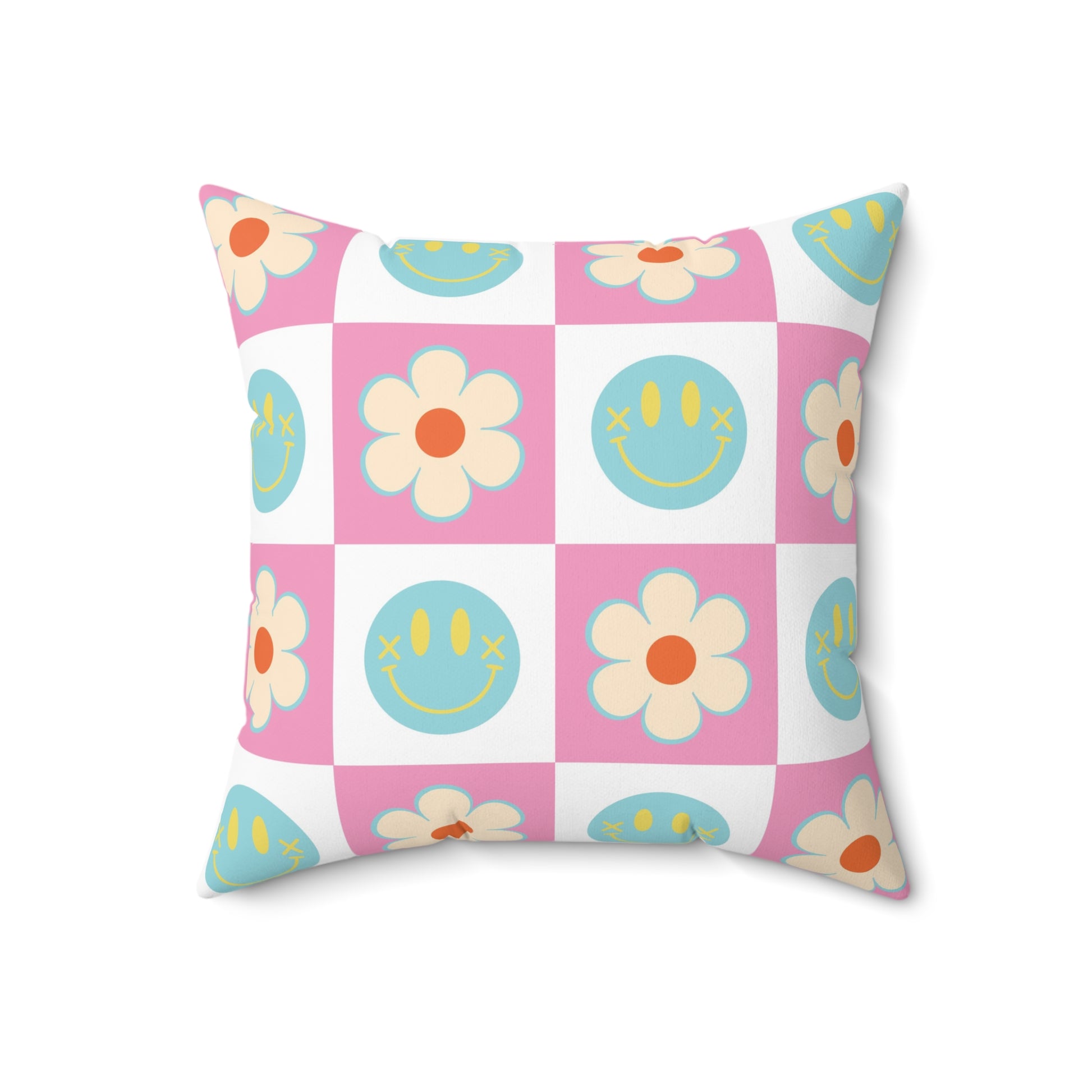 Madotsukis Grin Bloom Spun Polyester Square Pillow, Artsulli - Art is Long, Life is Short, Home Decor, Size, 18" × 18", , , , , 16435365964440439730