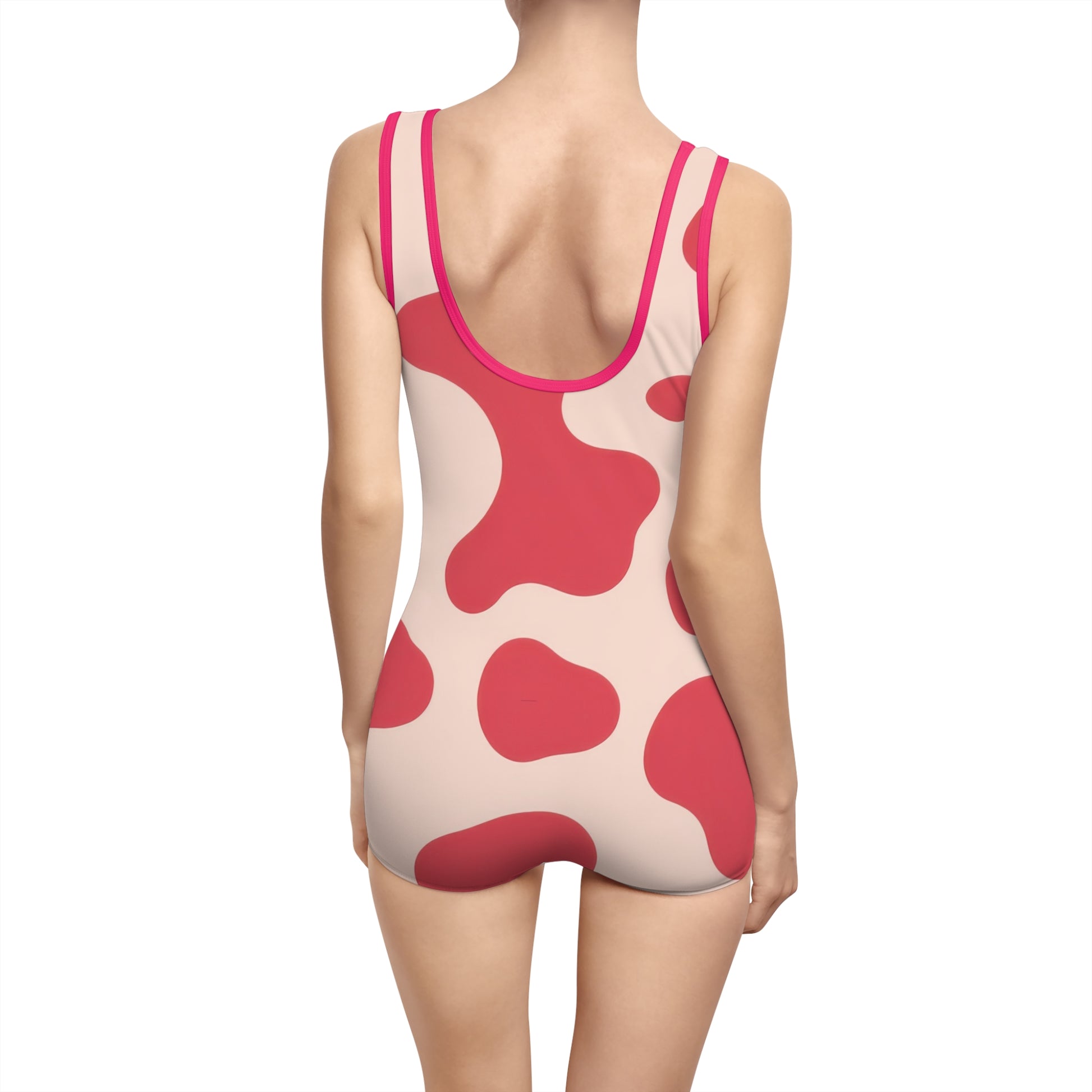 Red Jungle Cow Women's Vintage Swimsuit (AOP), Artsulli - Art is Long, Life is Short, All Over Prints, , , , , , , 