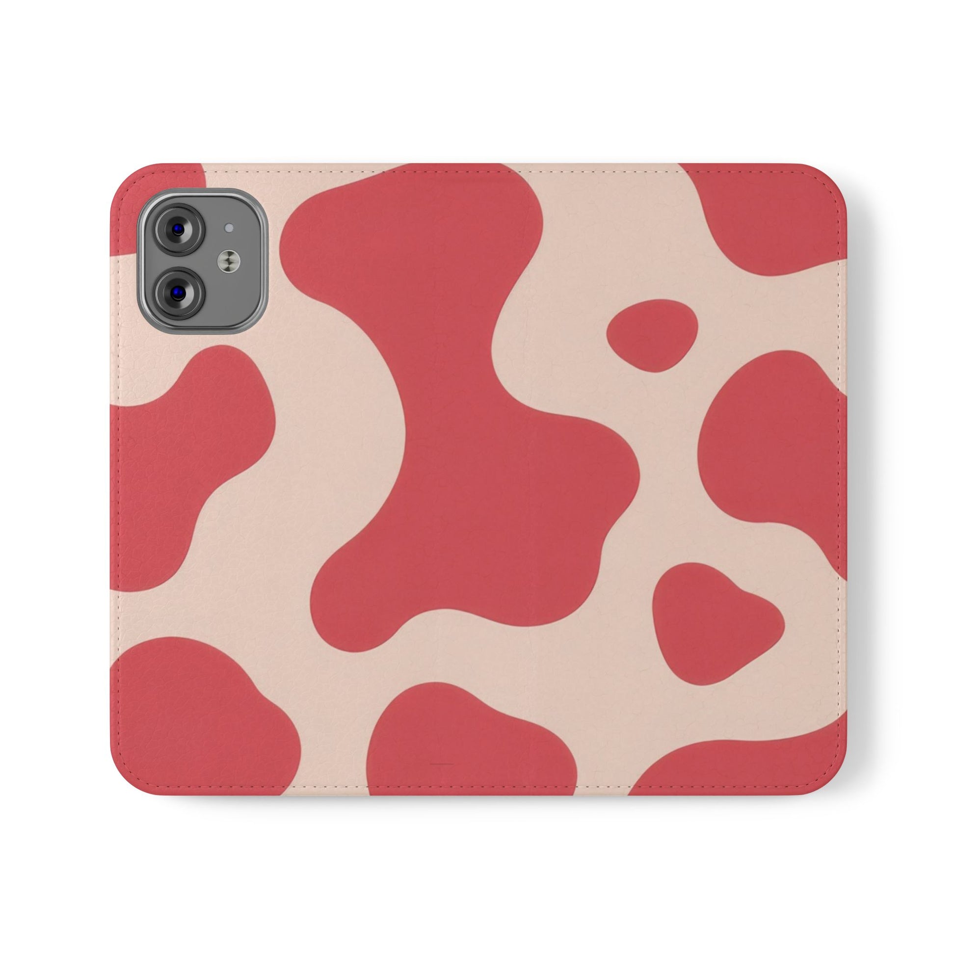 Red Jungle Cow Flip Cases, Artsulli - Art is Long, Life is Short, Phone Case, Size, iPhone 12 Mini, , , , , 92505316823942034185