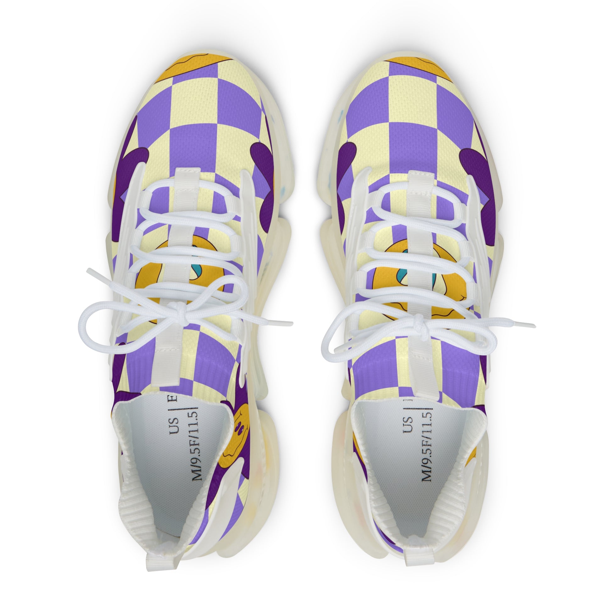 Trippy Flower Power Motifs Men's Mesh Sneakers, Artsulli - Art is Long, Life is Short, Shoes, , , , , , , 
