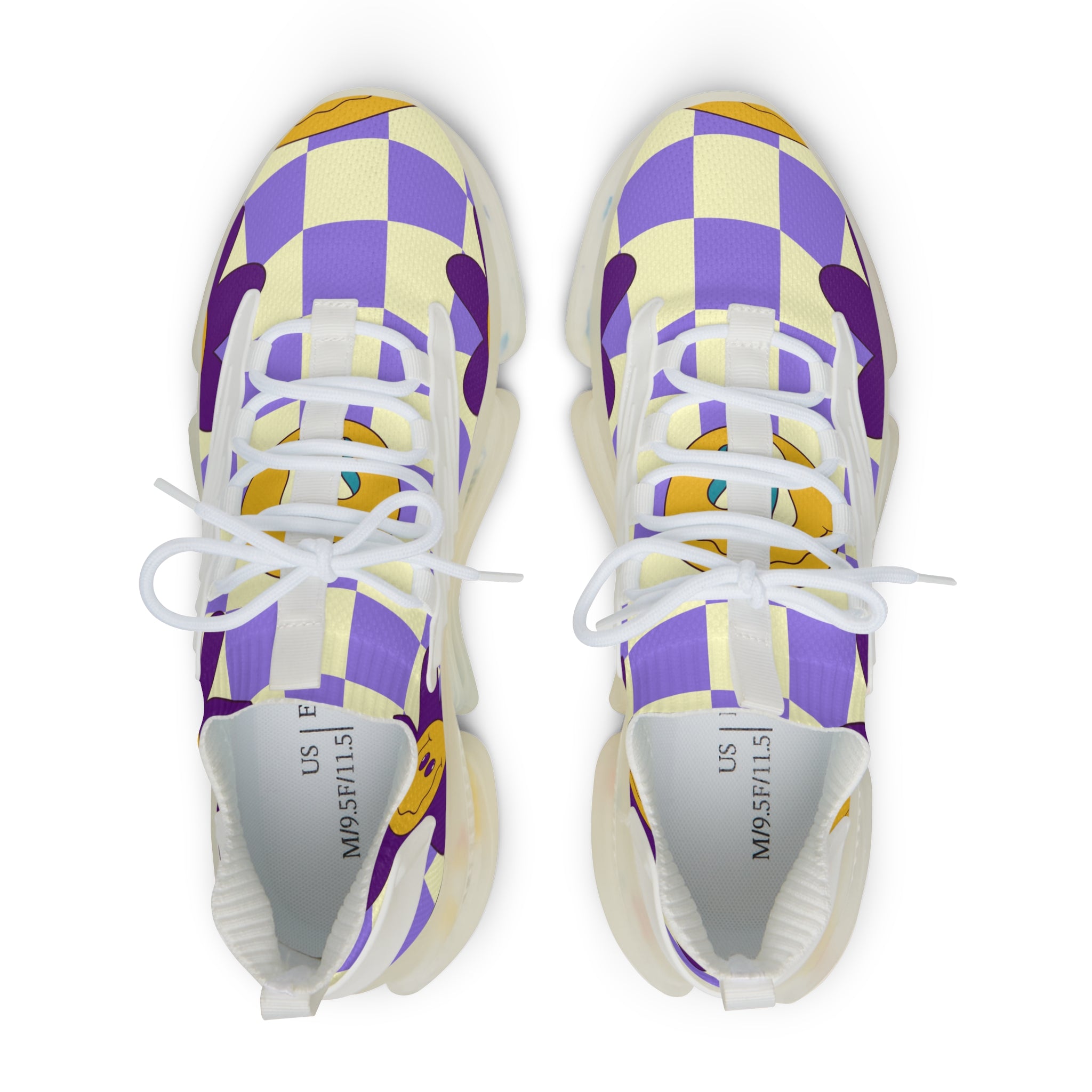 Trippy Flower Power Motifs Men's Mesh Sneakers, Artsulli - Art is Long, Life is Short, Shoes, , , , , , , 